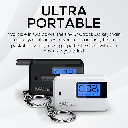 Miniatura 3 de BACtrack Go Keychain Breathalyzer - White (2 Pack)  Ultra-Portable Pocket Keyring Alcohol Tester for Personal Use