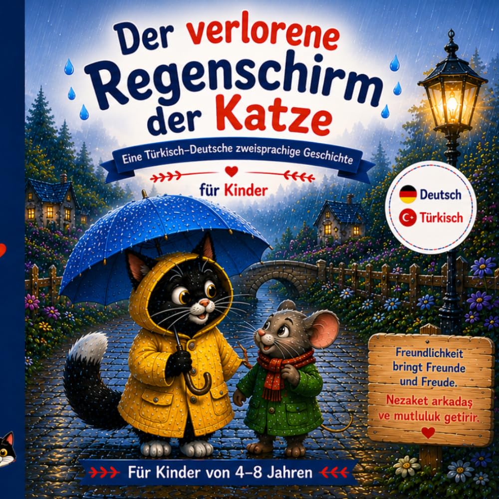 Der verlorene Regenschirm der Katze: Eine zweisprachige Geschichte (Türkisch-Deutsch) für Kinder (Little Bilingual Adventures)