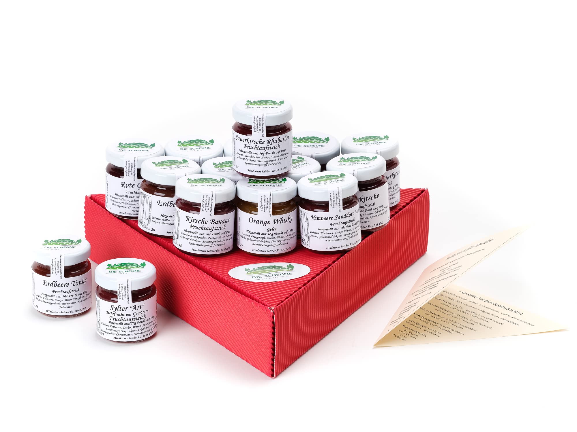 Fruchtaufstrich Überraschungspaket 15 x 50g- Fruchtaufstriche, Gelees | gut als Geschenkkorb typisch deutsch, Geschenk Frühstück, Geschenkkorb Taufe, Feinschmecker Box, Gourmet Geschenk, Gourmet Geschenkkorb, Probierset Fruchtaufstriche, Geschenkidee Fami