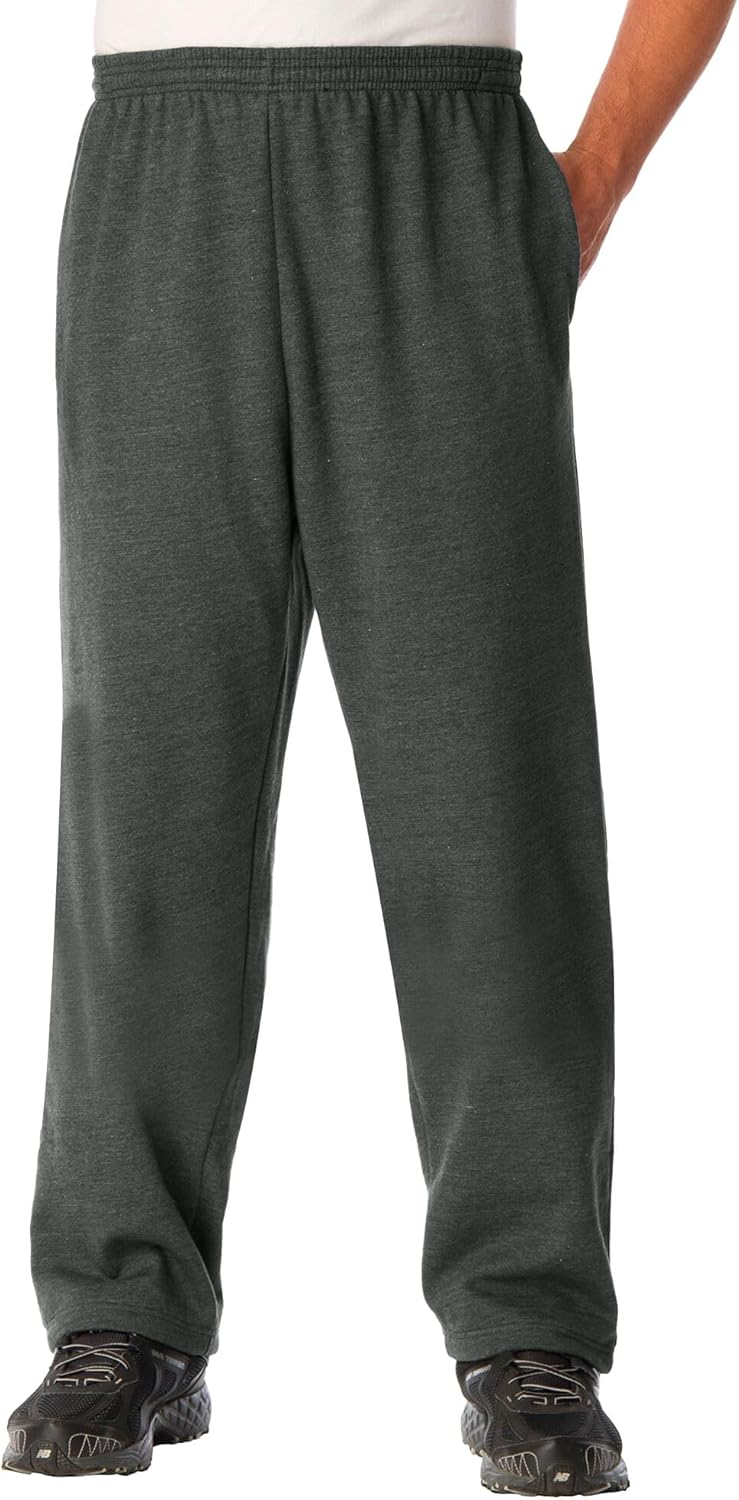 KingSize Men's Big & Tall Fleece Open-Bottom Sweatpants
