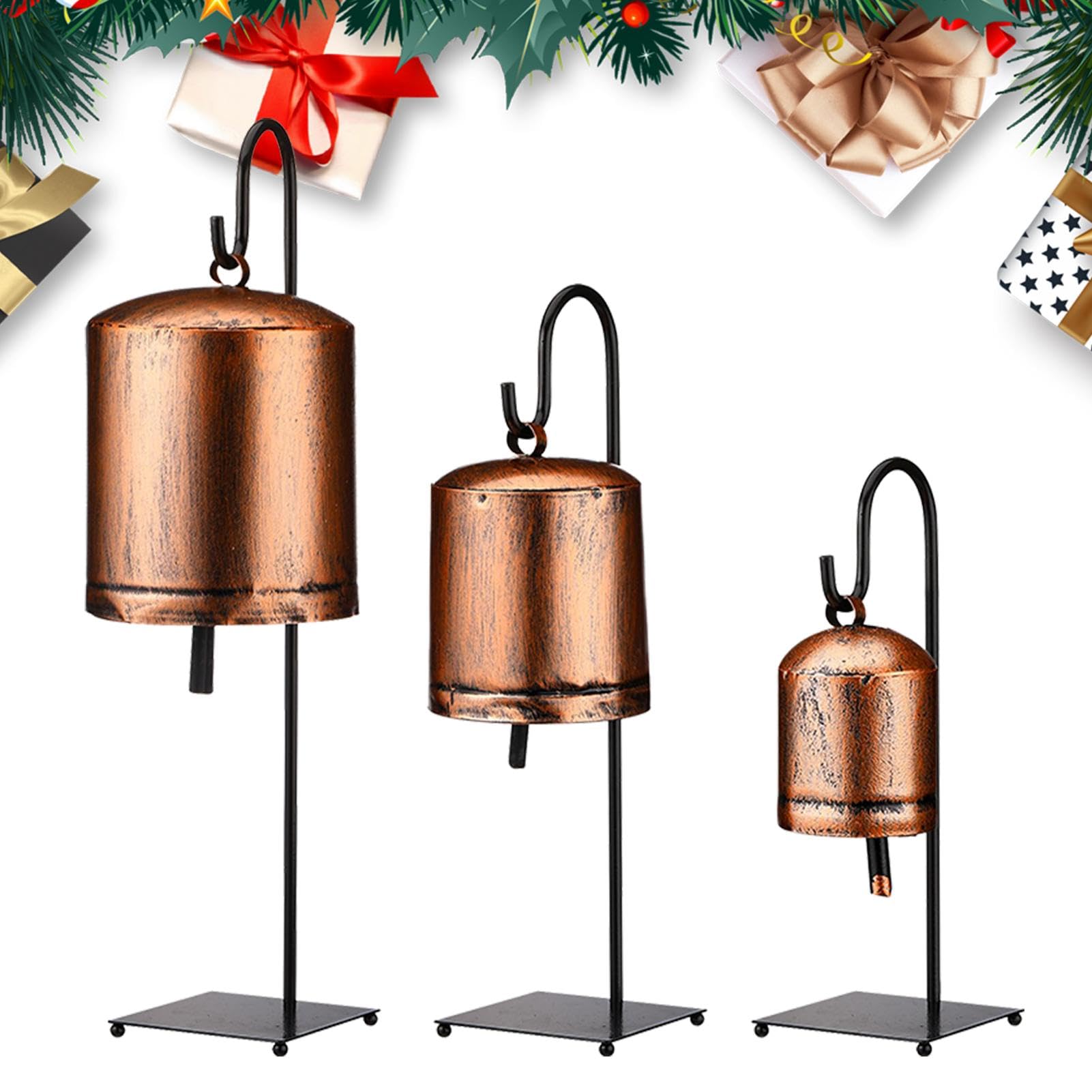 Campanas rústicas para vacas navideñas, Campanas para decoraciones