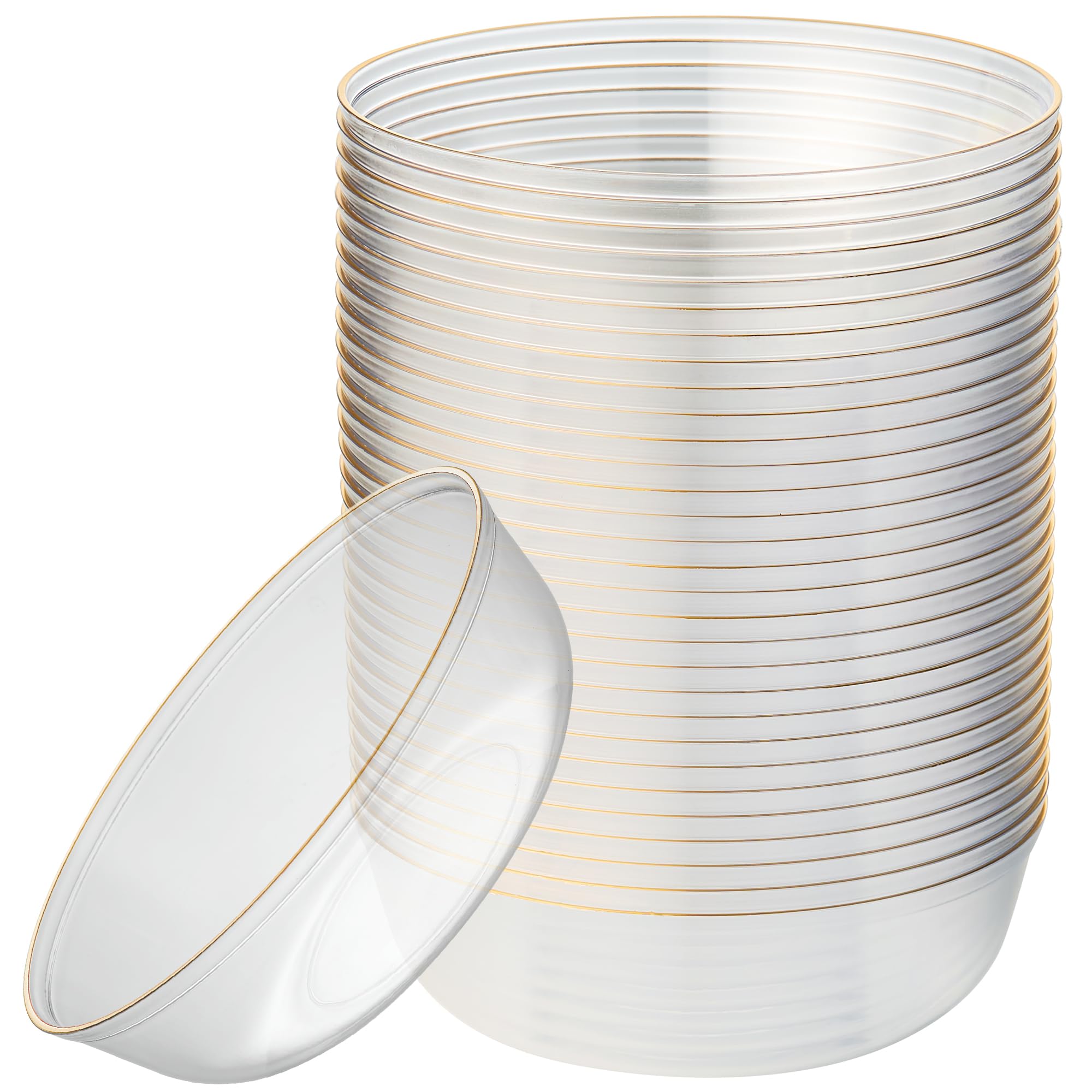 30 White Gold Rim Bowls - Party & Event Supplies -12