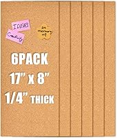 Vista 8 de Azulejos de corcho 17x8, tablero de visión autoadhesivo de 6mm de grosor para el hogar, oficina, escuela (4 piezas)