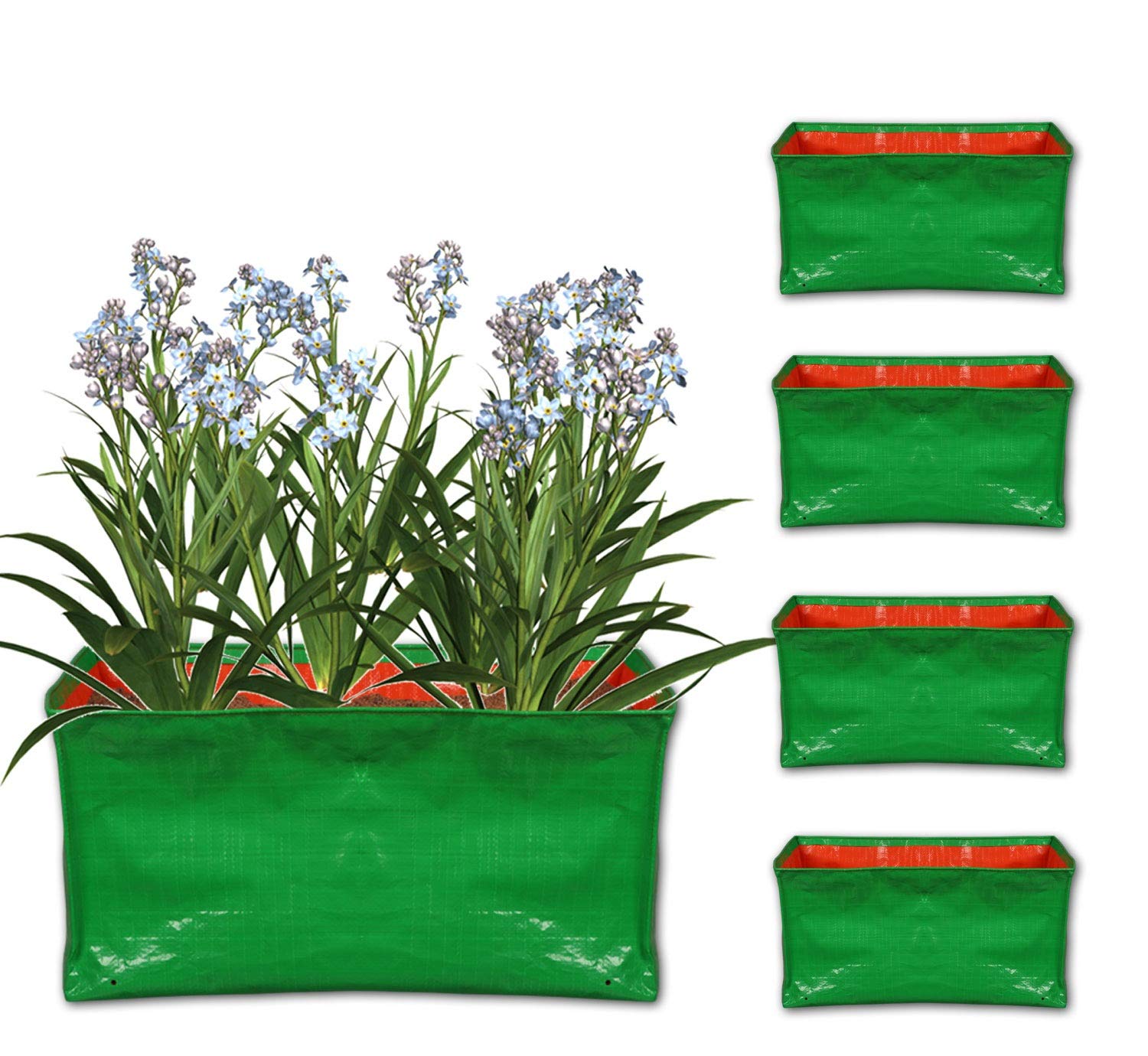 Nabaat HDPE fabric of 200 GSM Terrace Gardening Grow Bag for Vegetable Fruits Plants - Pack of 4 (18x12 x9, Green & Orange) (B08H5TT5CP) Amazon Price History, Amazon Price Tracker