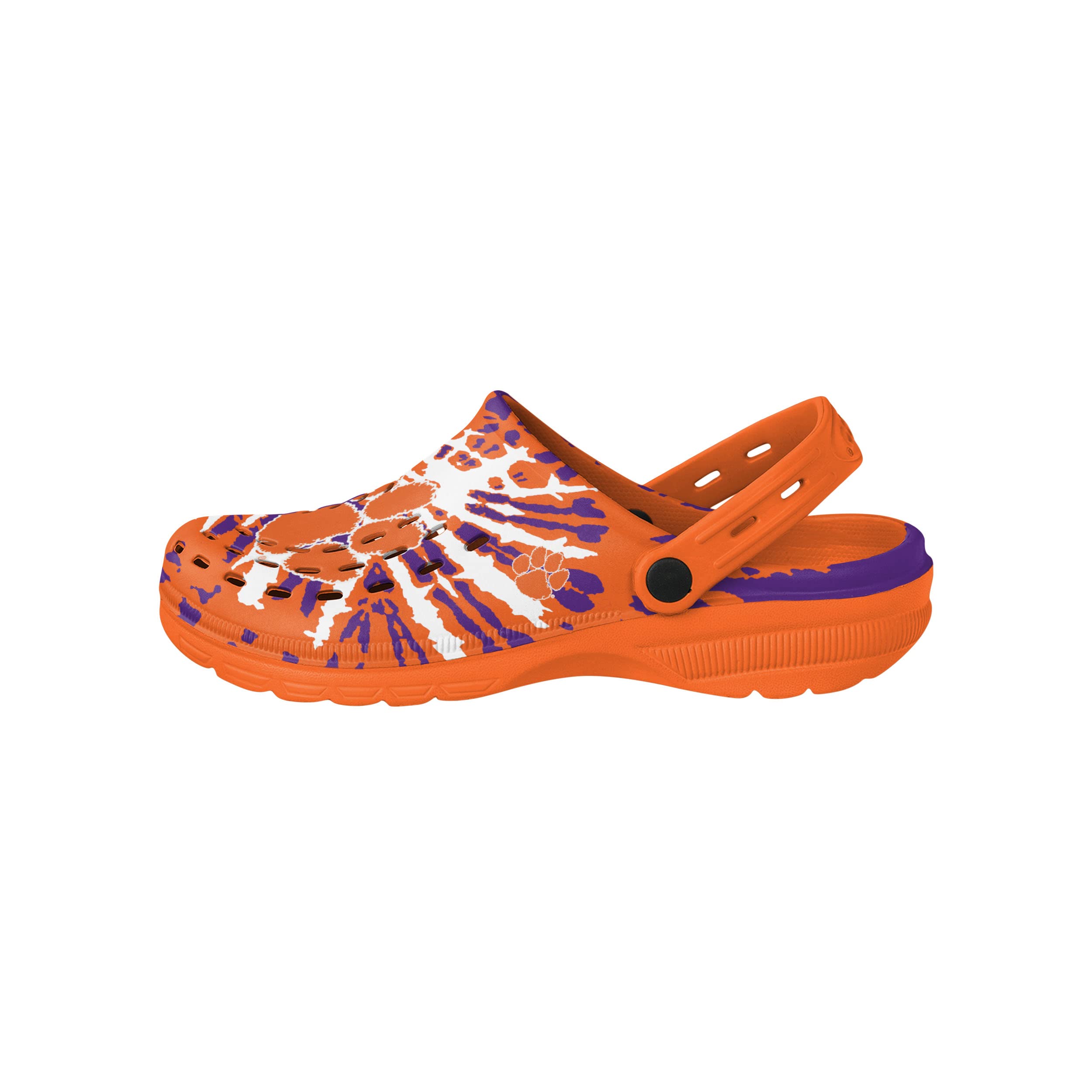 FOCO Clemson Tigers NCAA Mens Tie-Dye Clog With Strap - M