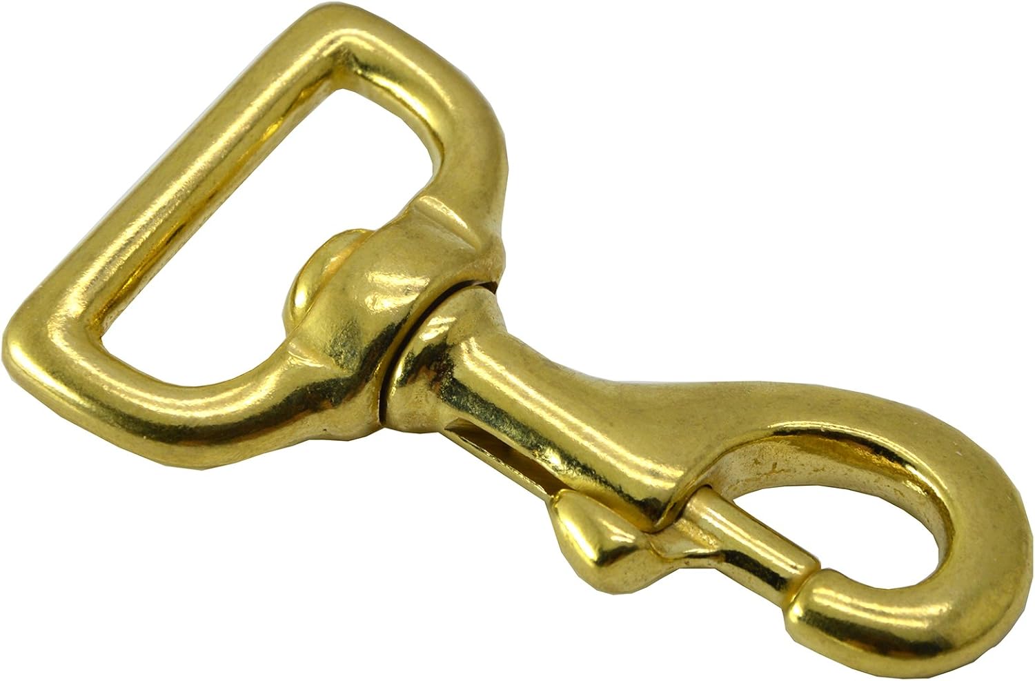 Okones Pack of 4Pcs,1-1/6'' Inner Width,3-1/2'' OAL,Heavy Duty Solid Brass Swivel Eye Lobster Clasp Bolt Snap Hook for Straps Bags Belting Outdoors Tents Pet (1-1/6''Inner×3-1/2'' Round Eye, BRA0076)