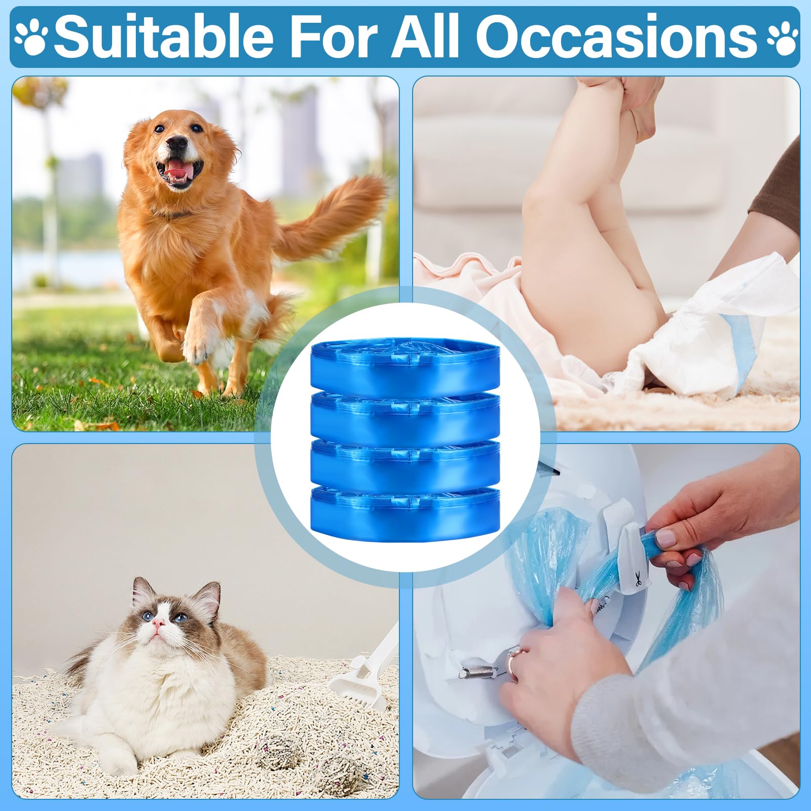 Ricarica Mangiapannolini 12 Pezzi - Sacchetti Addensati 4.5m, Compatibile Con Litter Locker E AngelCare - Foto 3