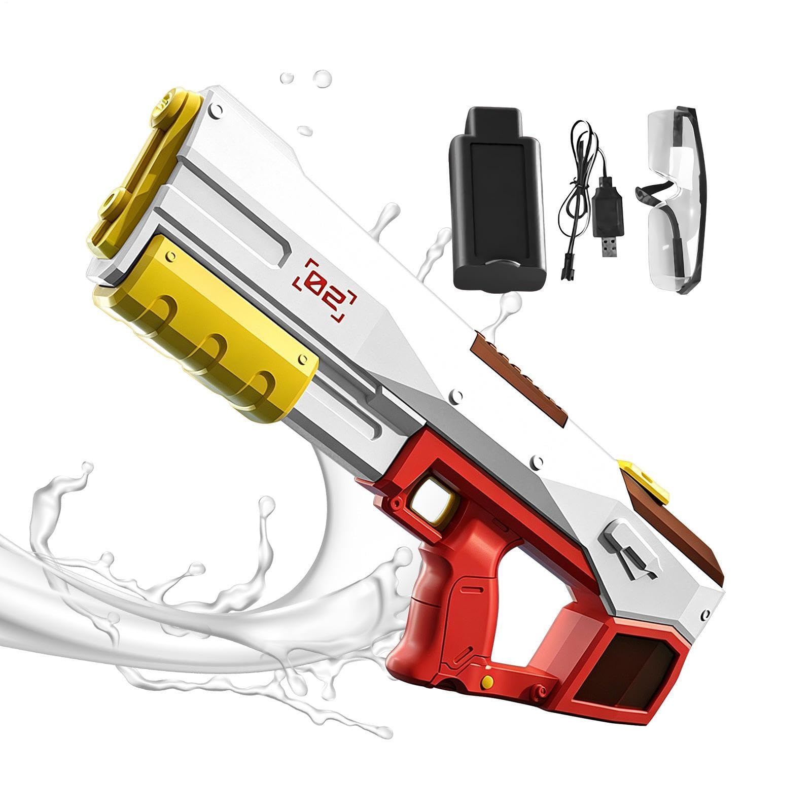 Pistola de pulverización de agua para niños Salpicadura de agua eléctrica con grande | Jeringa eléctrica para niños para jardín, piscina, viajes, vacaciones, parque, césped, camping, así