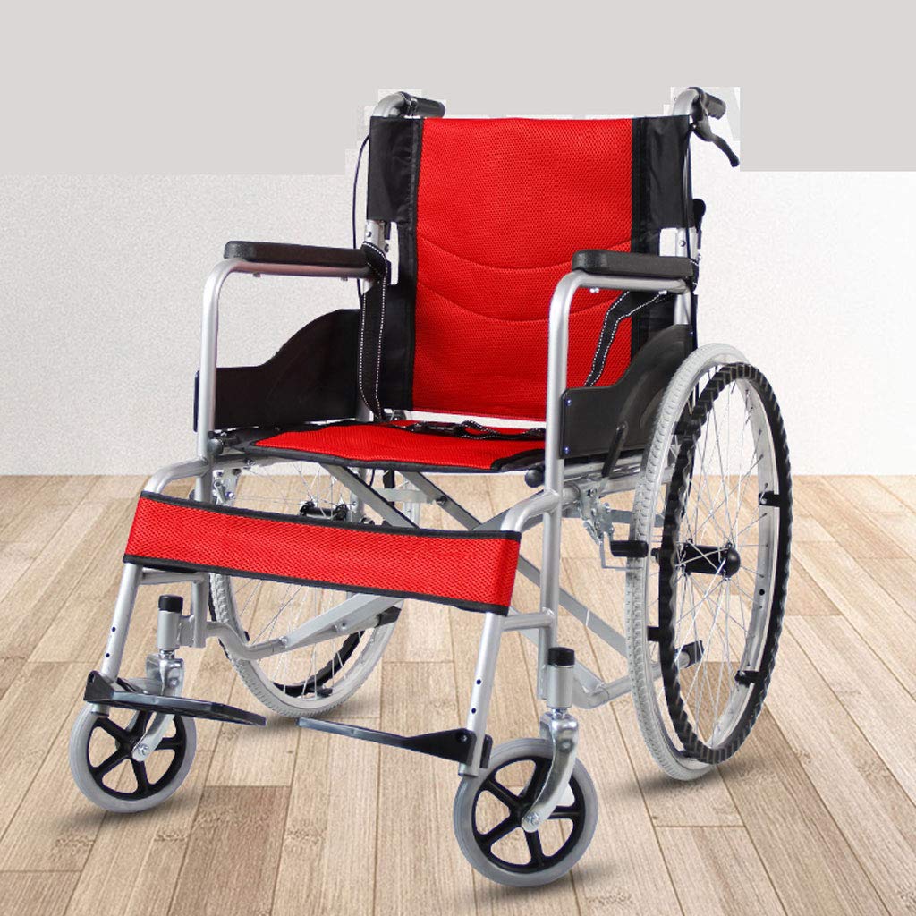 sedia a rotelle Sedie A Rotelle, In Alluminio Sedia A Rotelle, Sedie A Rotelle Pieghevole Semovente, Sedie A Rotelle Pieghevole Leggero, Portatile sedia a rotelle (Colore : A)