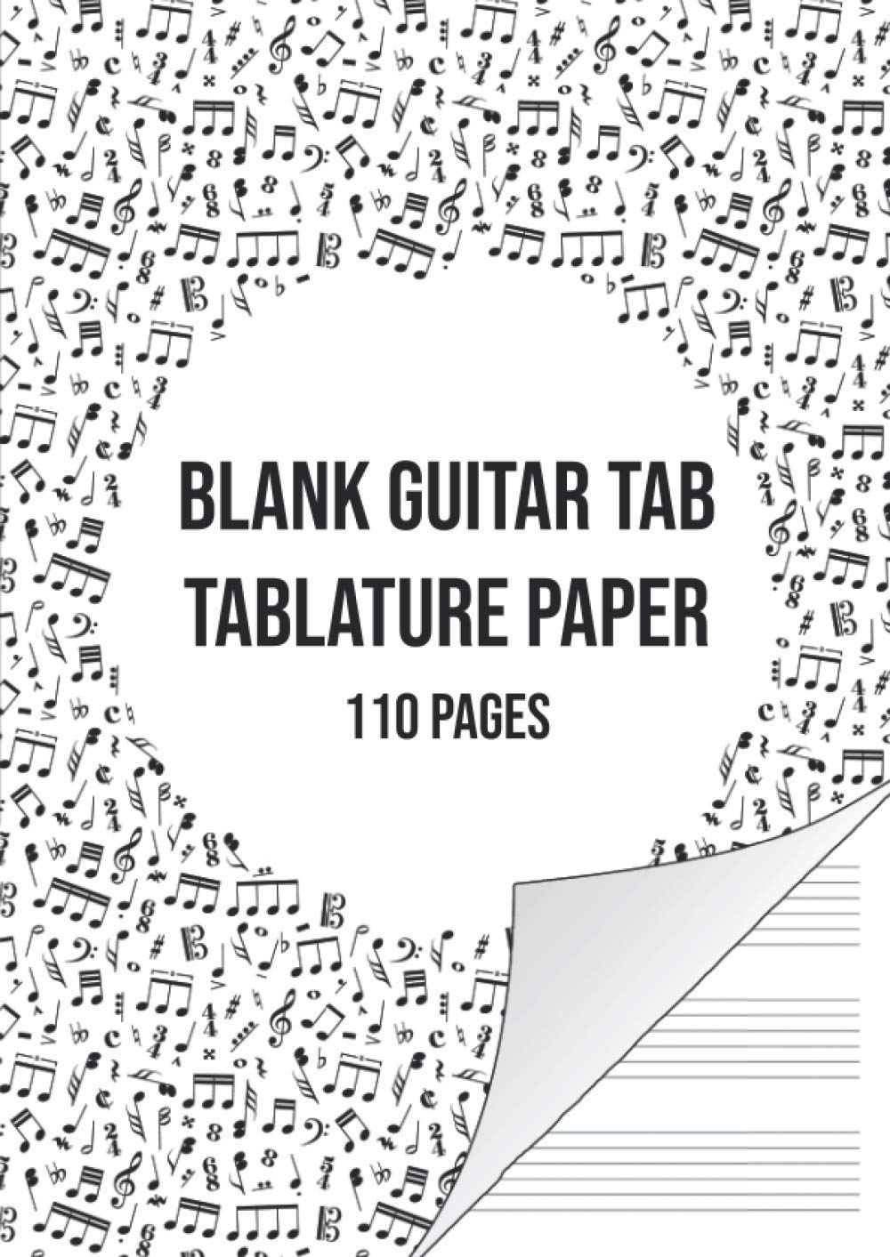 Blank Guitar Tab Manuscript Paper: Guitar Tablature Notebook | 110 Sheets