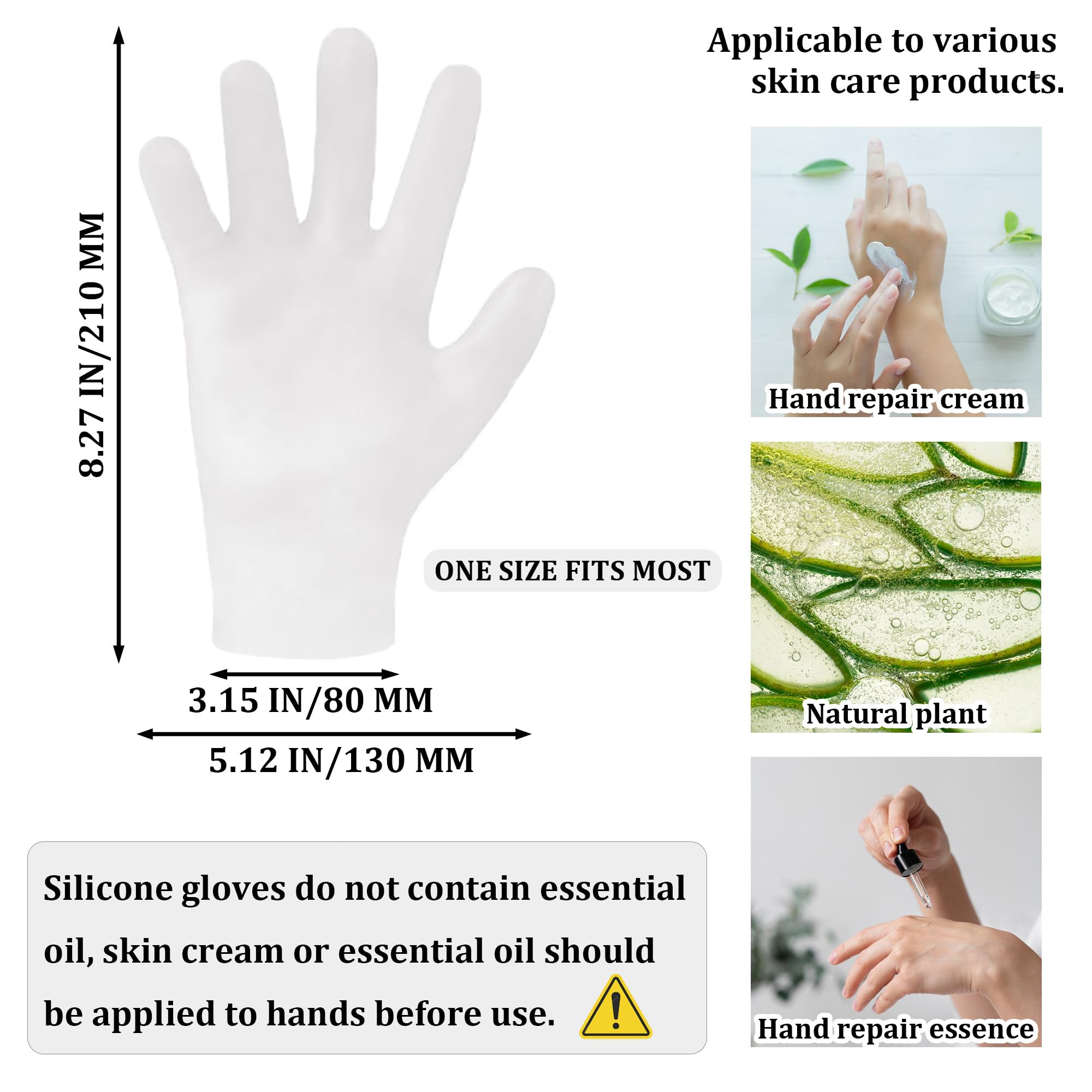 Idratante Silicone Guanti Spa Gel Guanti In Silicone Guanti Da Sonno Riutilizzabile per Femminile Cura delle Mani Riparazione Secco Rifinito Rugoso Morbido Calli (2 paia rosa & bianco)