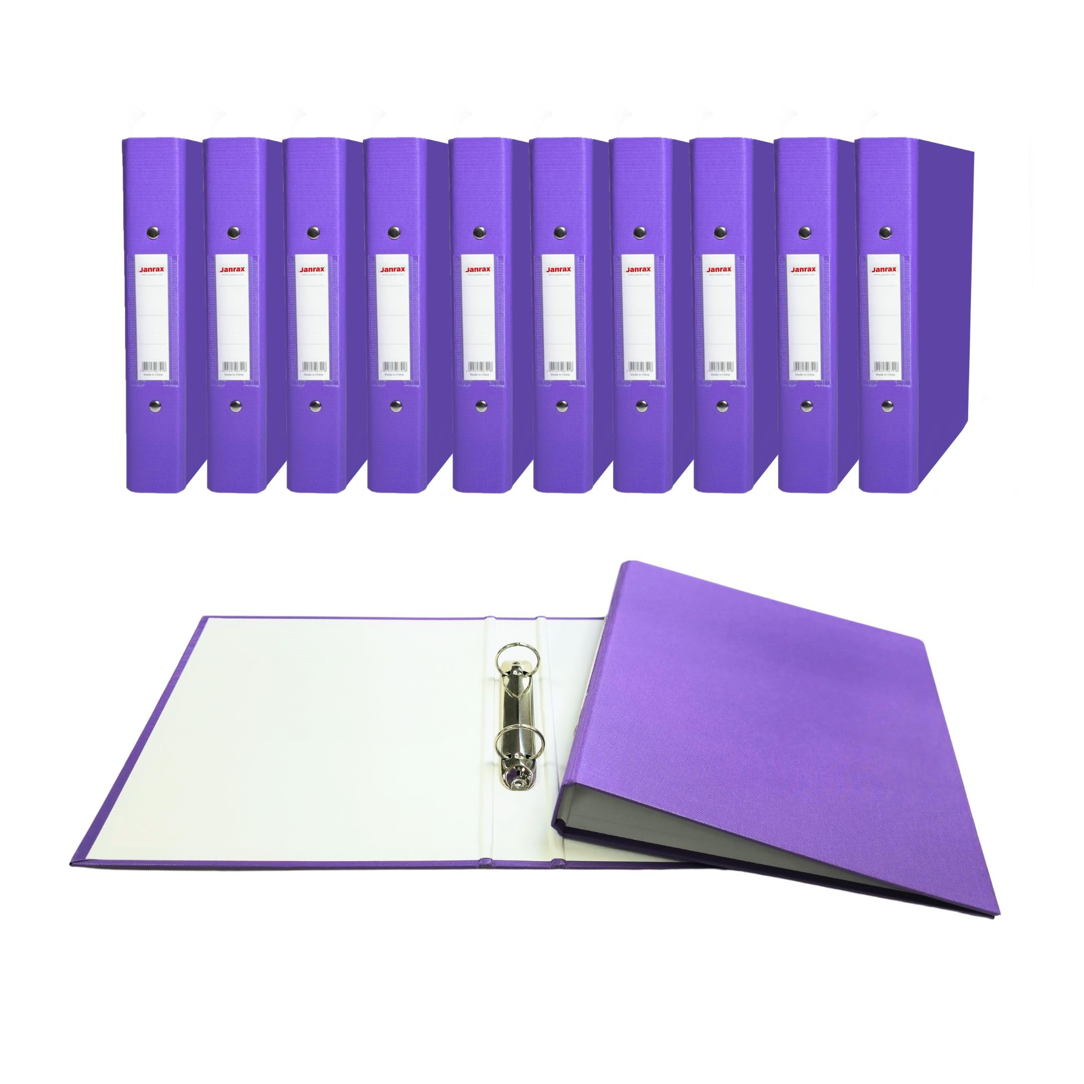 Pack of 5 A5 Small Purple Paper Over Board Ring Binders by Janrax