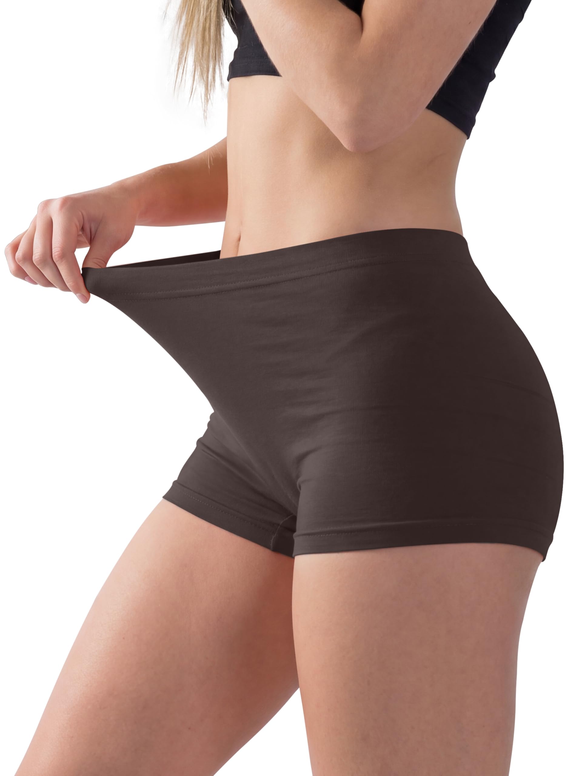 Women's Boyshorts Microfibre High Waist Boxer Shorts Seamless Stretchy Full Coverage Underwear for Women-image-9