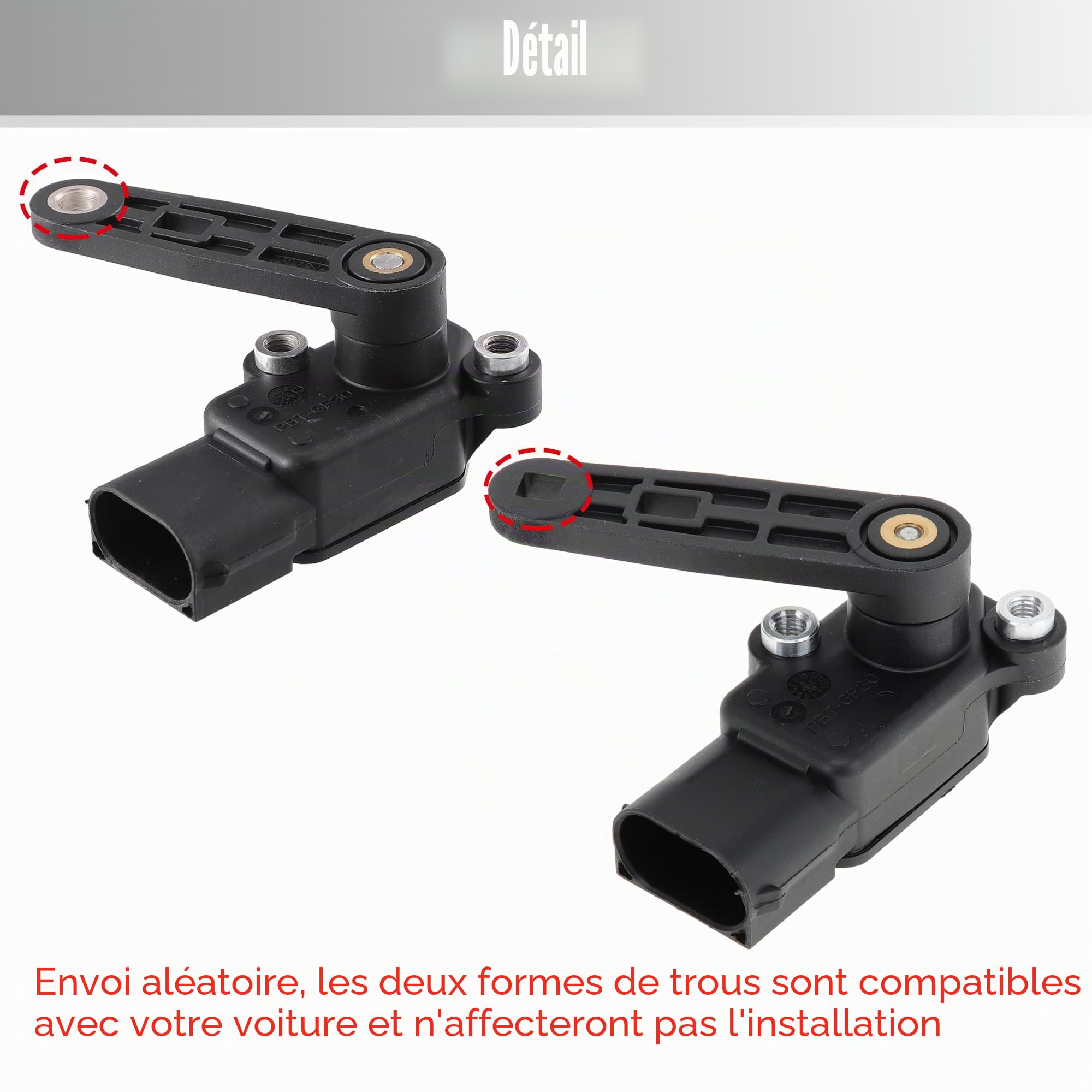X AUTOHAUX Capteur De Hauteur De Suspension Pour BMW X5 14-22 1pc | Plastique, Métal, Noir, 7.2x3.5x3.4cm, OE 37146870200, 3 Broches, Av/Ar G/D, Pour BMW i3s 18-20, i8 14-20, X1-X7 16-22