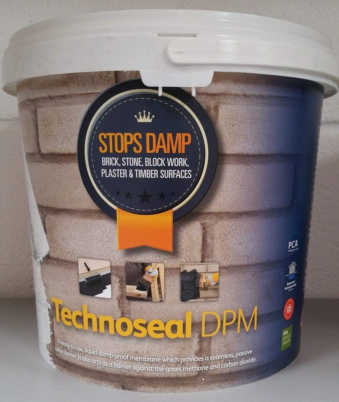 Technoseal Damp Proof Waterproofing Paint 5L White For Walls & Floors by Wykamol
