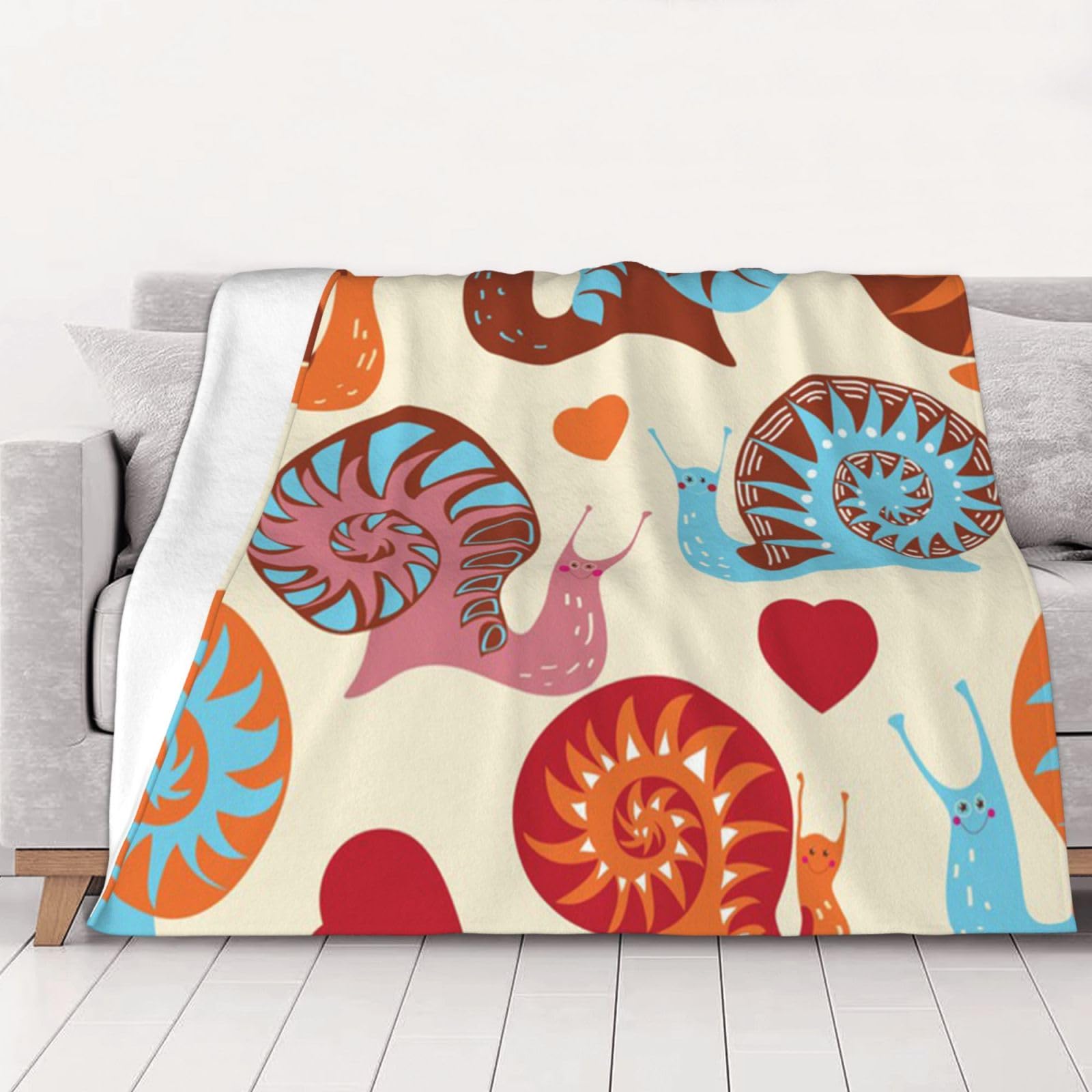 Couverture flanelle escargot mignon idée cadeau femme et homme