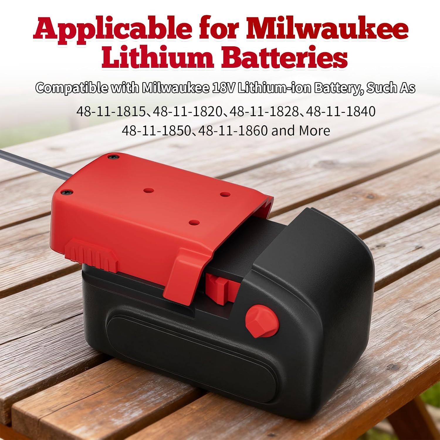 Starlink Mini Battery Adapter for Mil.Waukee 18V- 3.2FT Portable Power Cord Adapter Accessories, Plug & Play Starlink Mini Accessories, 18AWG DC Power Cable (Red)