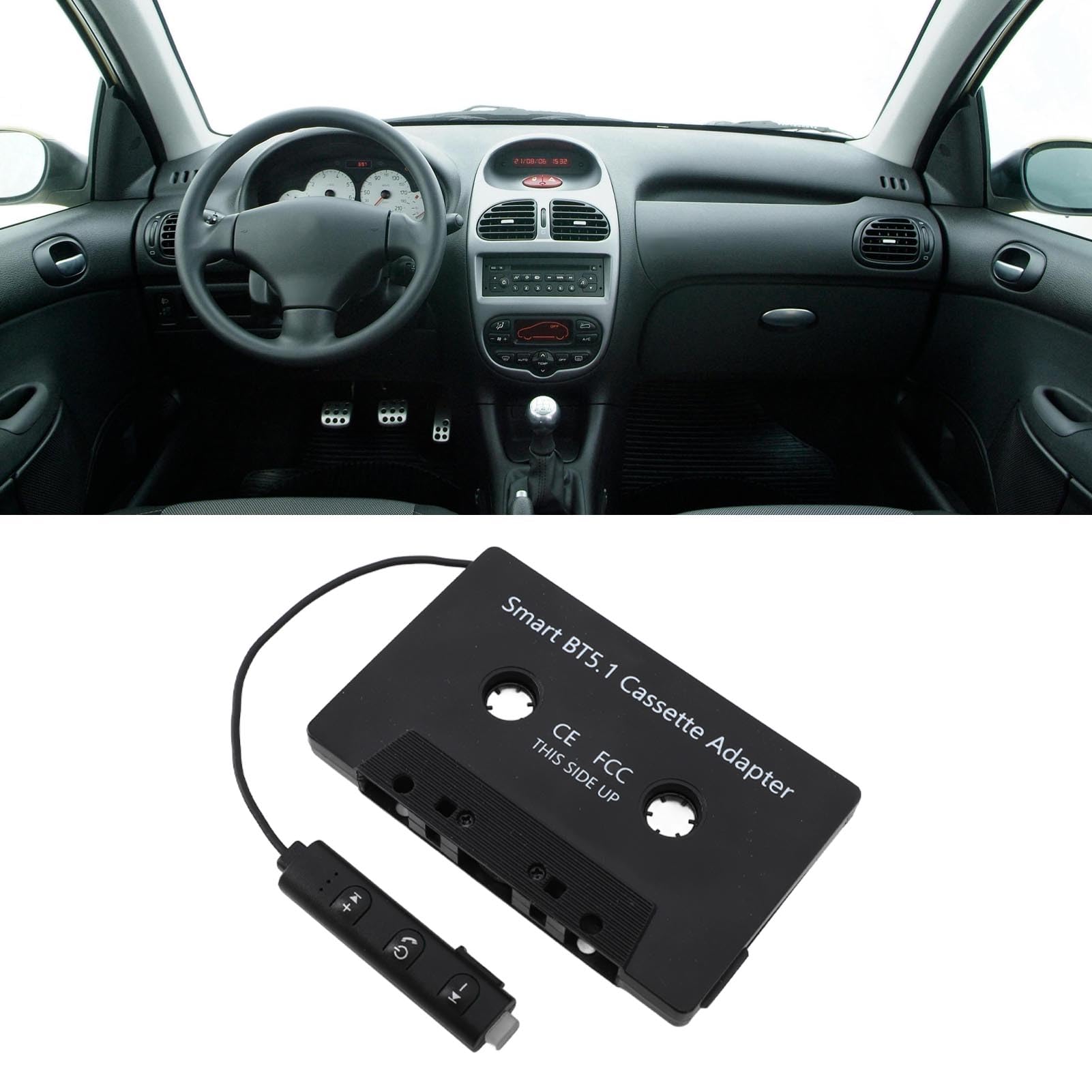 Adaptateur de Cassette Bluetooth 5.1, Adaptateur Universel sans Fil Bande vers Auxiliaire pour Voitures Camions, Rappel de Faible Puissance, Streaming de Musique sans Fil