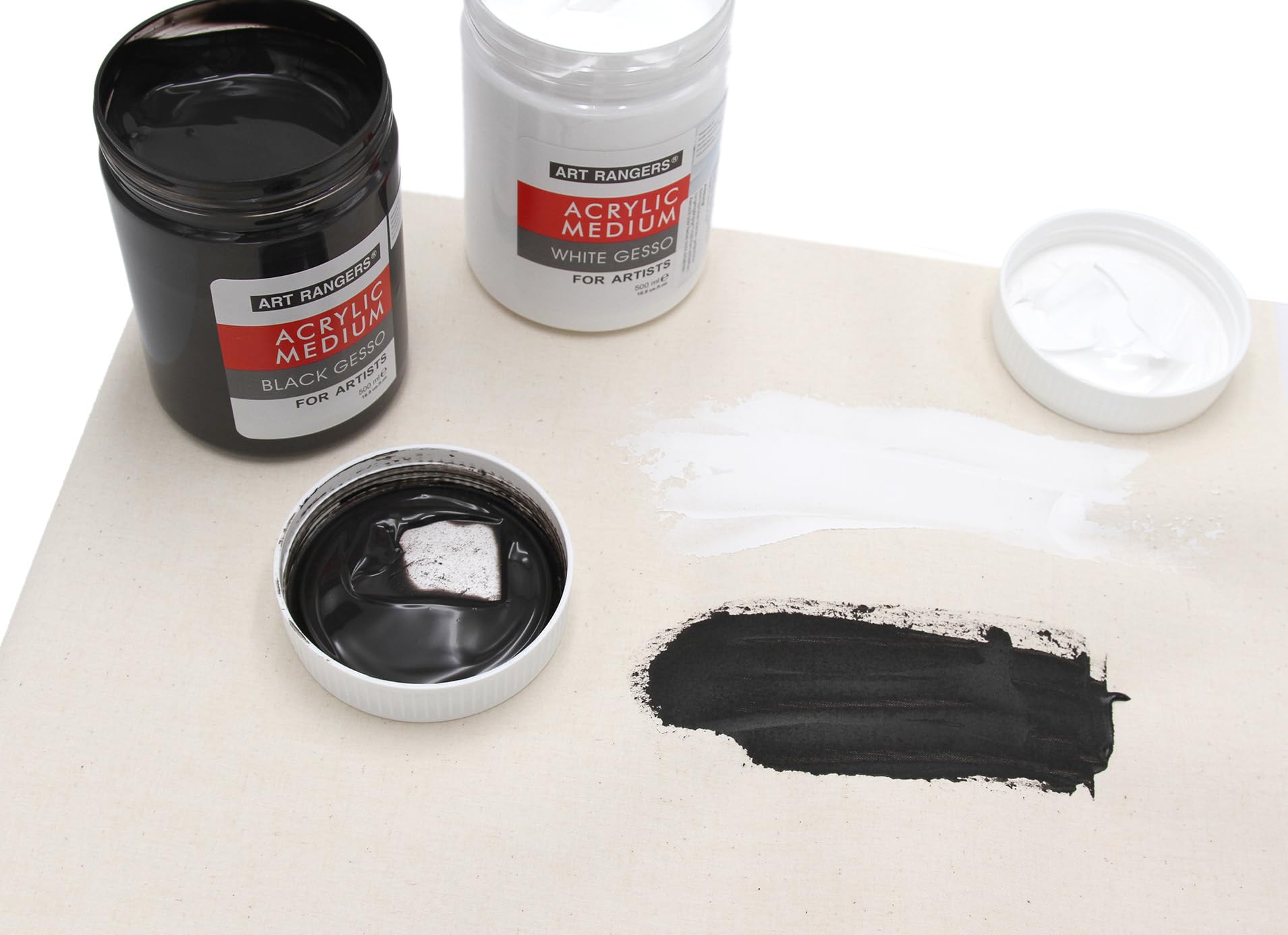 Paintersisters® Gesso Acrilico Bianco, 500 ml, Primer per Colori Acrilici, ad Olio e Alchidici, per Tela e Panno da Pittura