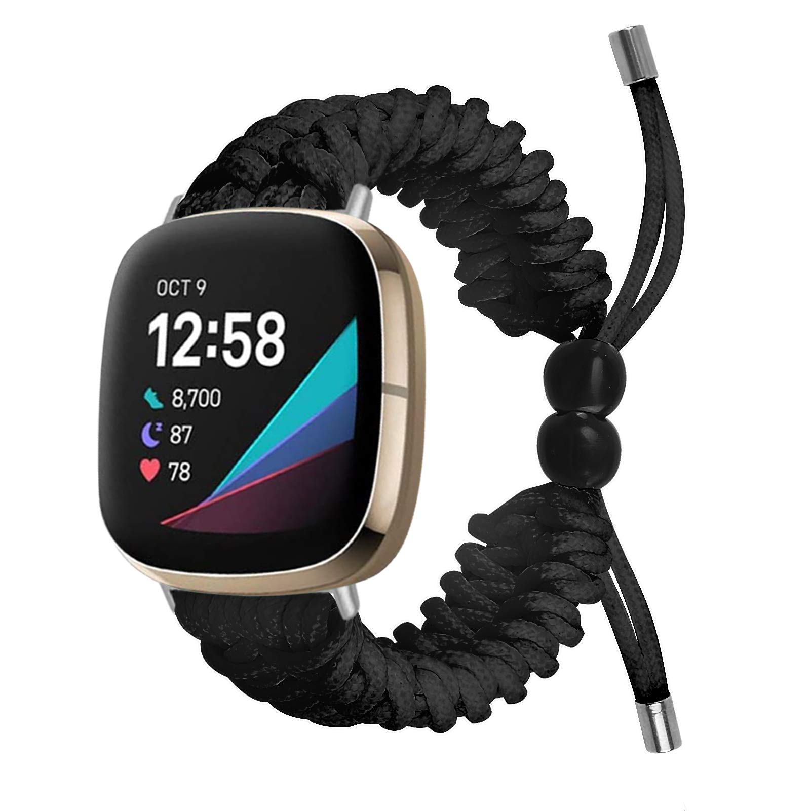 NineHorse Compatible with Fitbit Versa 4/Sense 2 Bands for Women&Men Elastic Fabric Nylon Bracelets Replacement Band Quick Release Classy Strap Wrist Band for Fitbit Versa 4-image-16