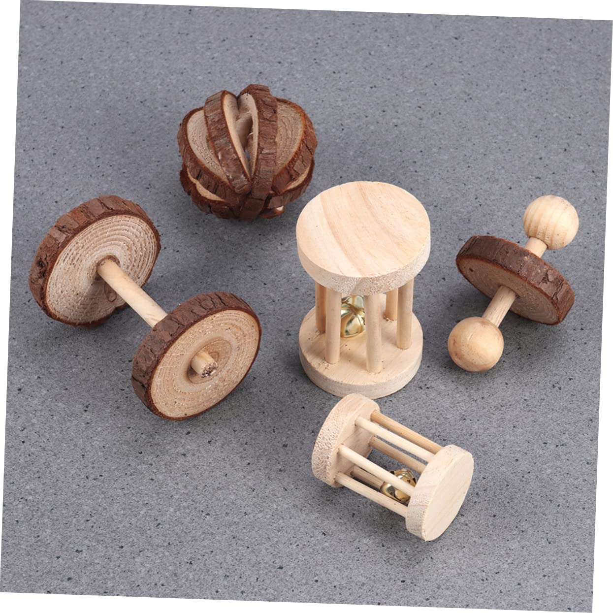 Angoily 18piezas Juguetes De Madera para Mascotas Juguetes De Masticar para Hámsters y Conejos Cuidado y Ejercicio Varios Estilos para Pequeños Animales como Cobayas y Loros