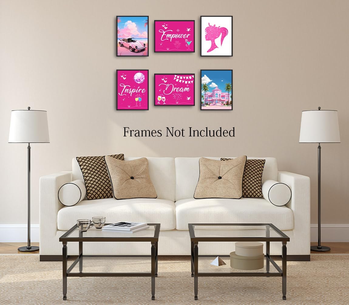 Póster rosa moderno, decoración estética de habitación rosa, fiesta de ...