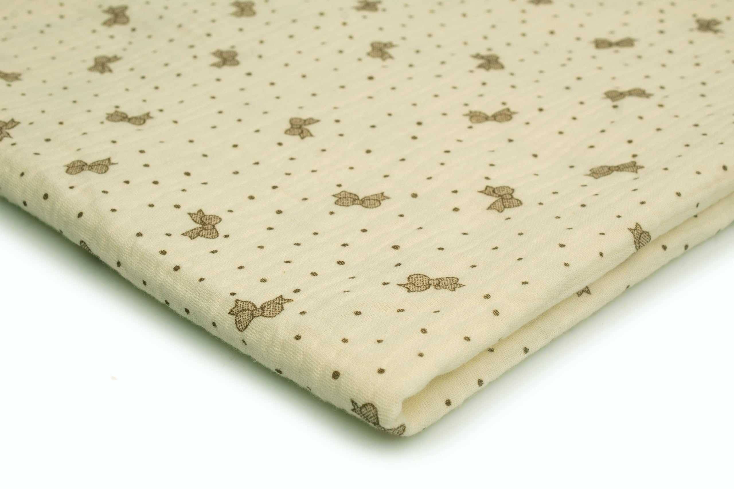Tissu Mousseline Double Gaze Imprimé écrits - Coton 130 Cm De Large - 50 Cm De Long - Fabriqué En Pologne