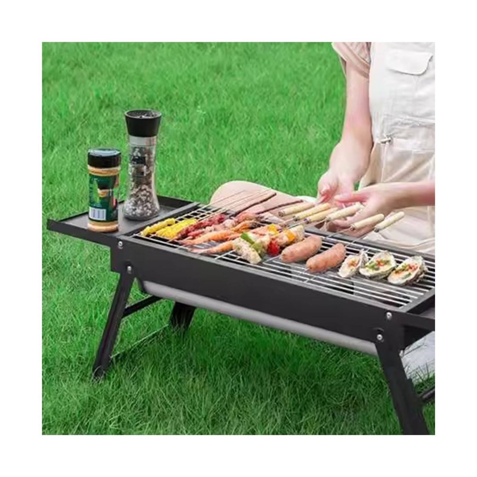 Griglia da Tavolo Griglia for Barbecue Portatile Pieghevole for Esterni for Piccoli forni Domestici