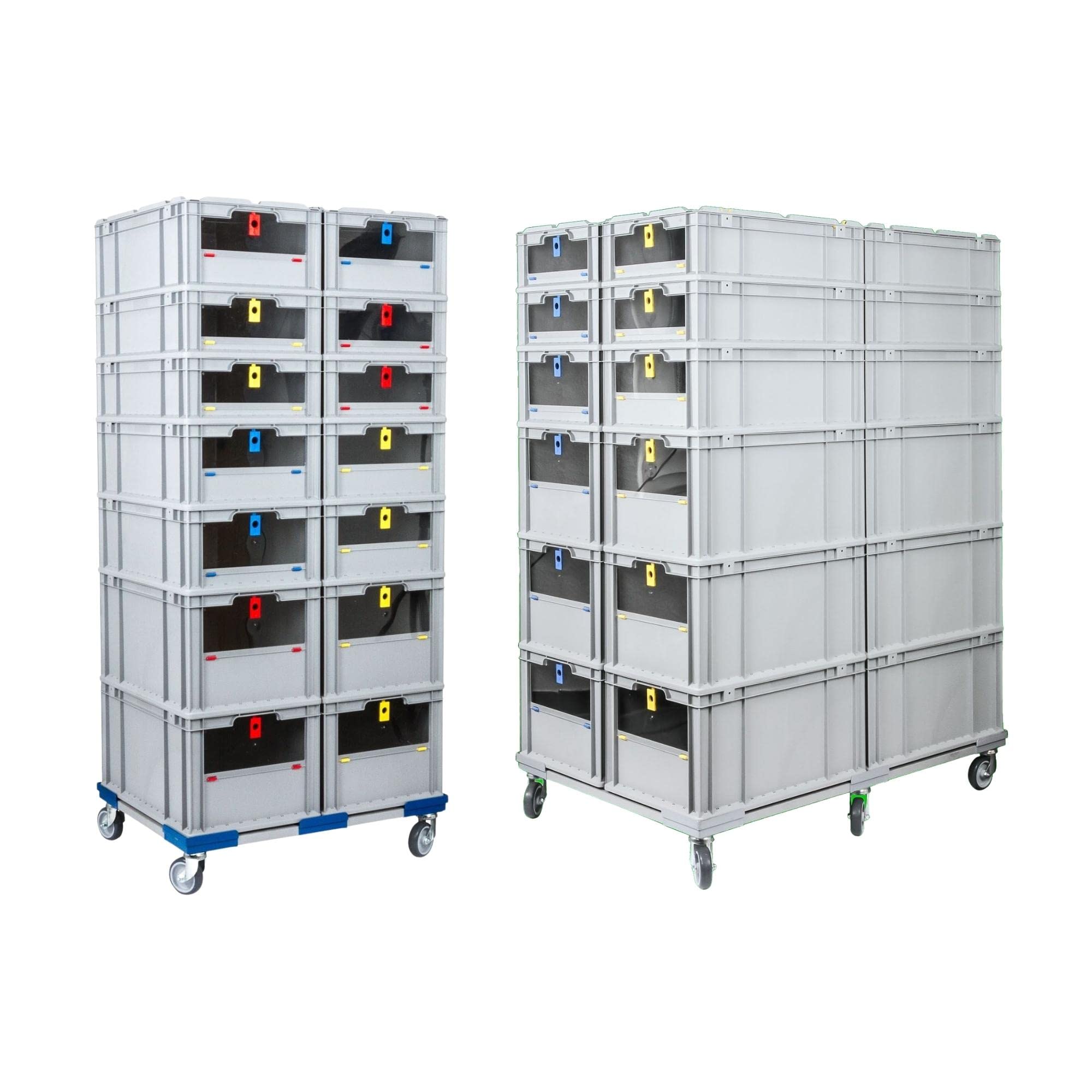 PROREGAL SparSet 5x Eurobox NextGen Insight Cover | HxBxT 22x30x40 | 20 Liter | Hoch/Blau | Eurobehälter, Transportbox, Transportbehälter, Stapelbehälter