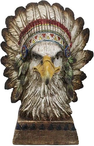 Ebros Gift Estatuilla de espíritu animal en base de pedestal, estante, centro de mesa, centro de mesa, acento decorativo (guerrero águila)