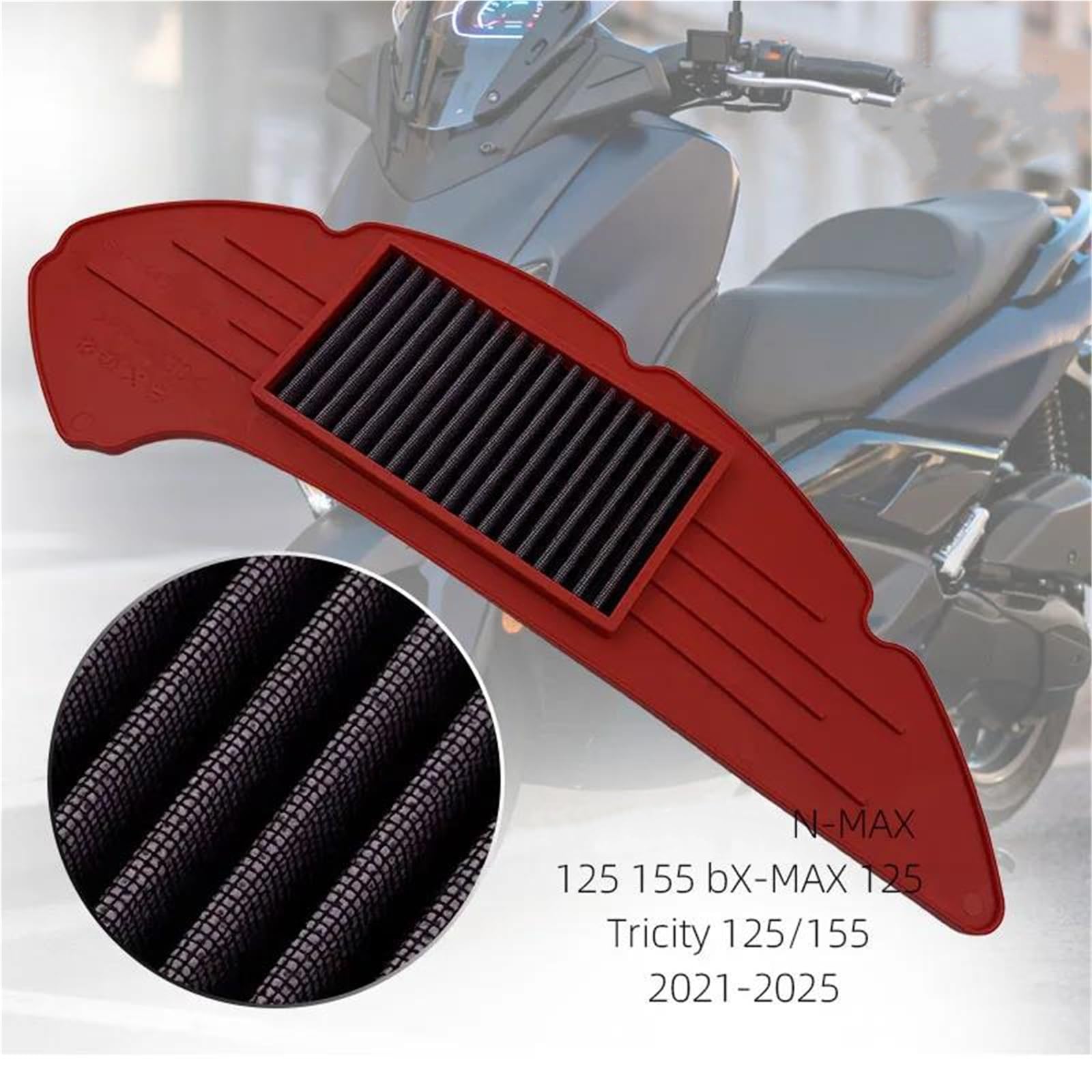 Para Yamaha N-MAX 155 2015-2019 Filtro De Aire Admisión Motocicleta Scooter Flujo Filtro De Aire Para Motocicleta