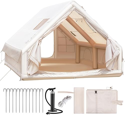 GLEAVI Waterproof Tents for Camping Inflatable Tent for Camping Inflatable Waterproof for Winter Beige