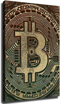 VhoMes Bitcoin Crypto poster Home Wall Art Decor Canvas Painting HD Picture Print Bedroom Living Room Decor Unframed,2436inch
