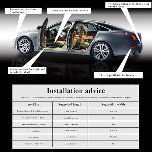 Miniatura 6 de Protector universal de fibra de carbono para puerta de automóvil, adhesivo flexible y autoadhesivo para umbral de puerta de auto, SUV, camión,