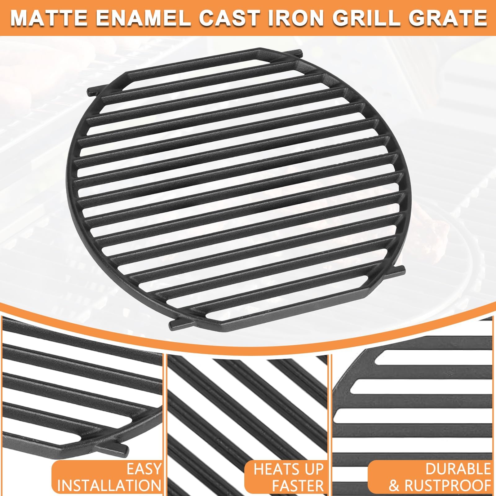 64830 Płyta grillowa do Weber Gourmet BBQ System Sear Grate do Weber GS4 Spirit II 200/300, części zamienne do Weber GS4 Genesis II E-310, II LX S-440 części i wszelkie akcesoria GBS, żeliwo, 1 szt