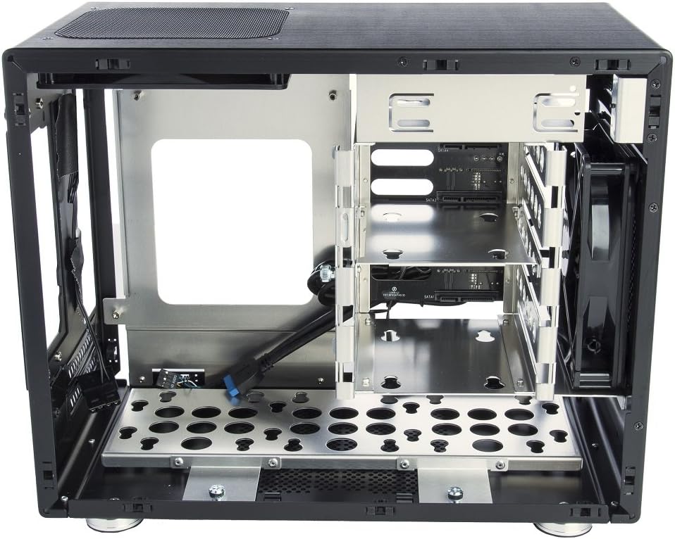 Computer Case Mini Tower Mini ITX/Mini DTX Black Aluminum by Integer Computers Model B-18