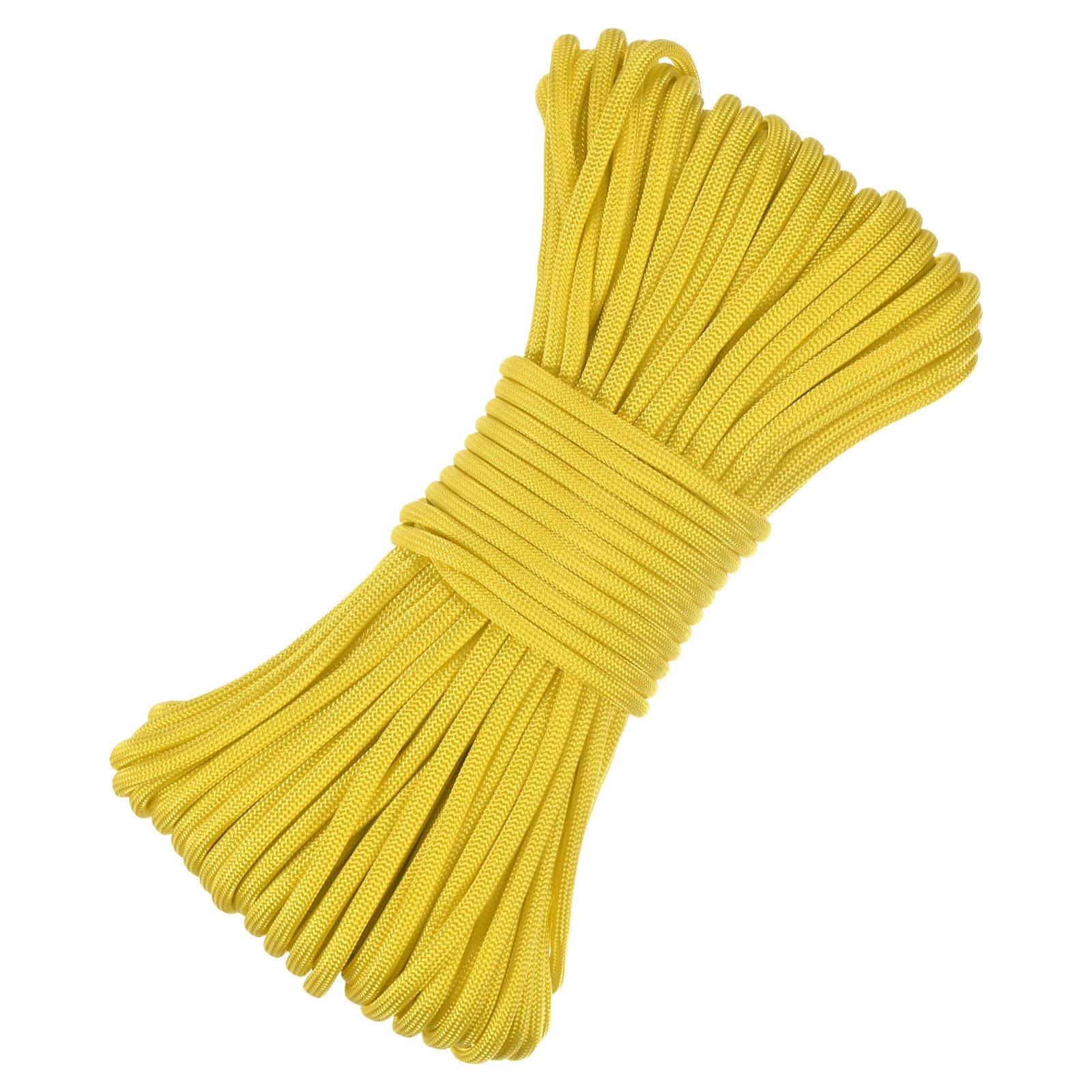 TIXIPEM 4 mm 102FT Guyline Camping Paracord [1PCS] - Guy Lines Ultralight Thin Cord Rope 7 Strands Paracord 550LB Use for Camping Tents & Tarps & Hiking - [Yellow]