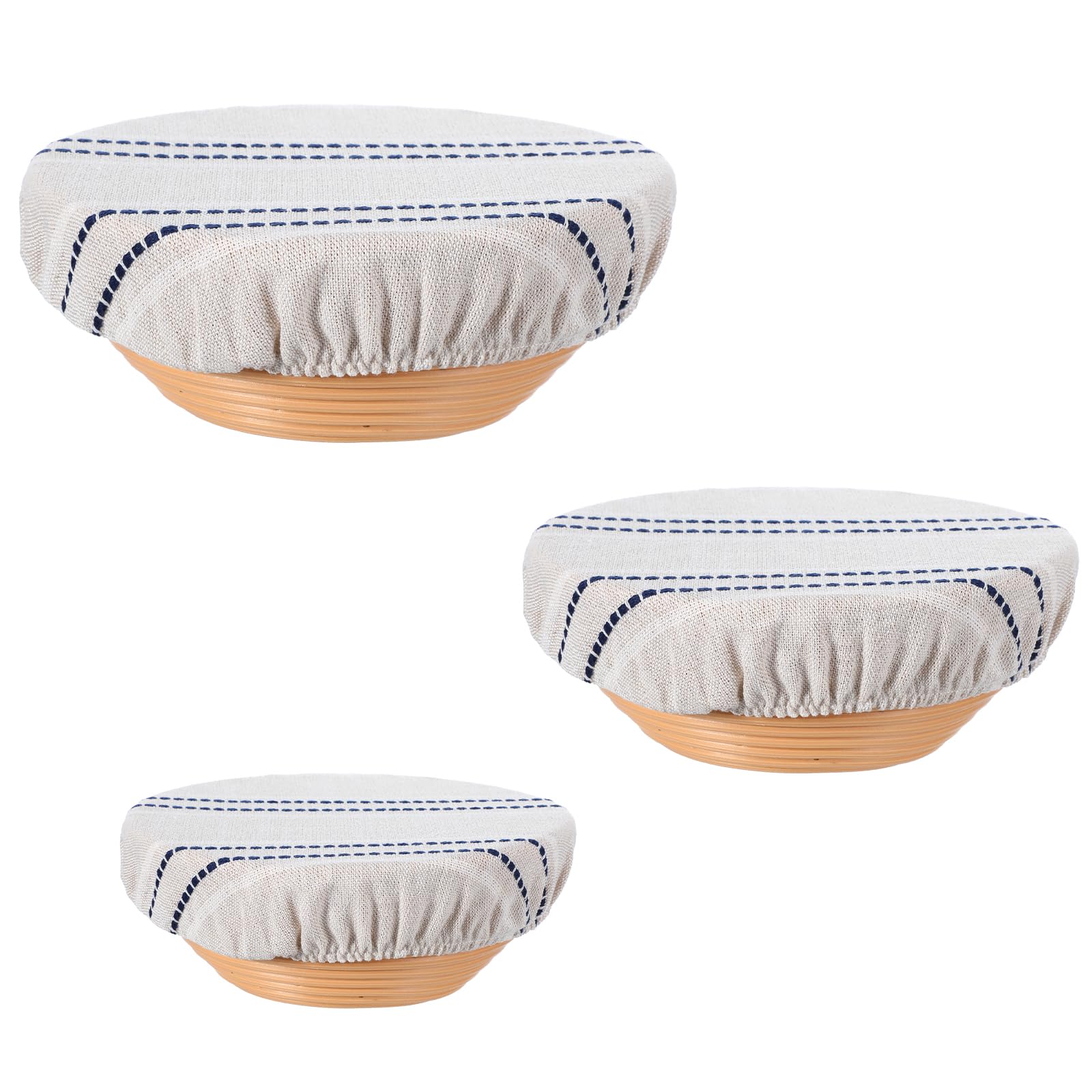 3 Pcs Bread Proofing Bowl Covers, Reusable Bowl Covers for Bread Proofing, 9/10/13 Inches Basket Linen Cloths Cover, Elastic Linen Breads Proofings Liners for Sourdough Baking