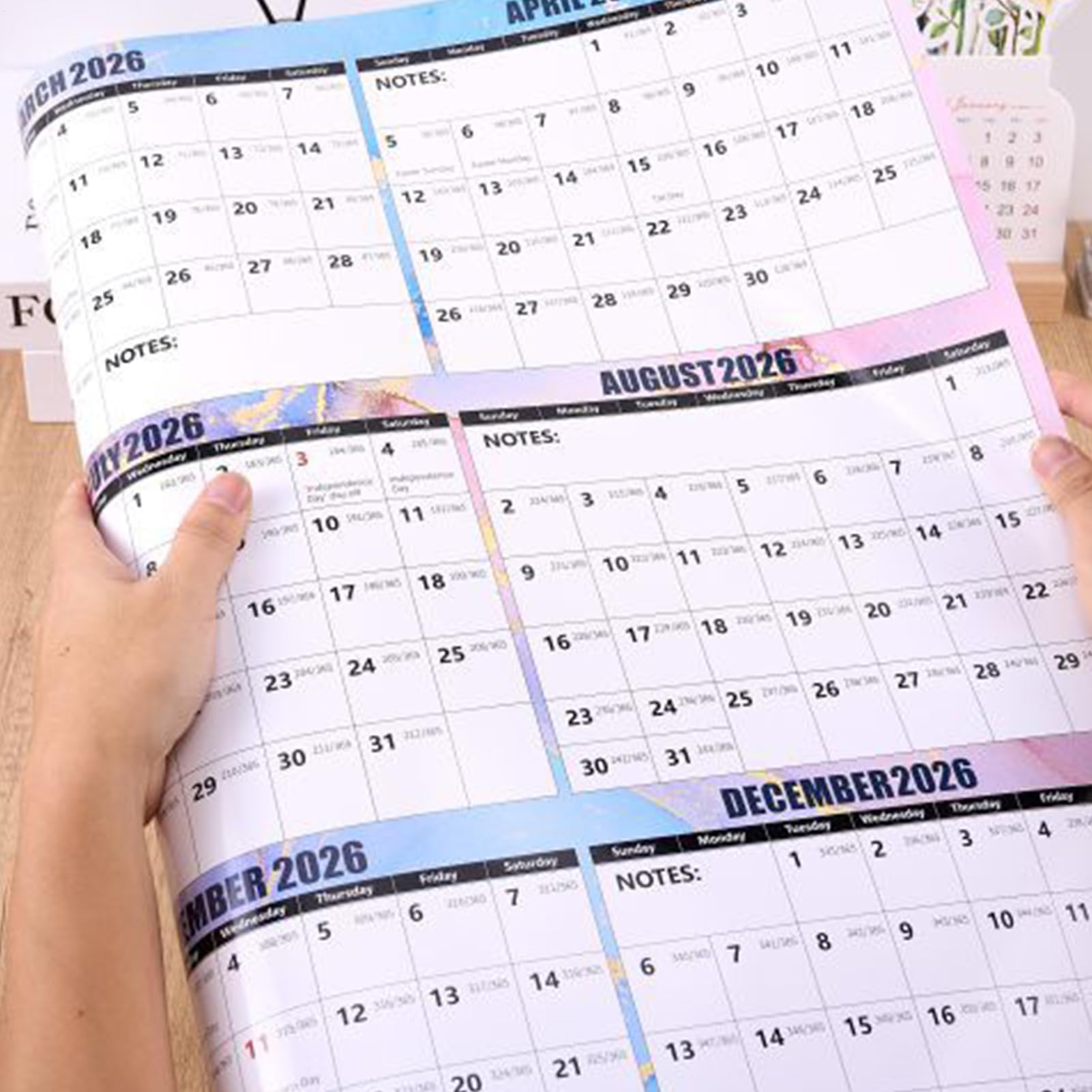 Calendario 2026 Scrittura Liscia Cancellabile a Secco | Poster Calendario Da Parete Decorazione Casa per Promemoria Pianificazione Programma Scuola Ufficio Soggiorno Camera da