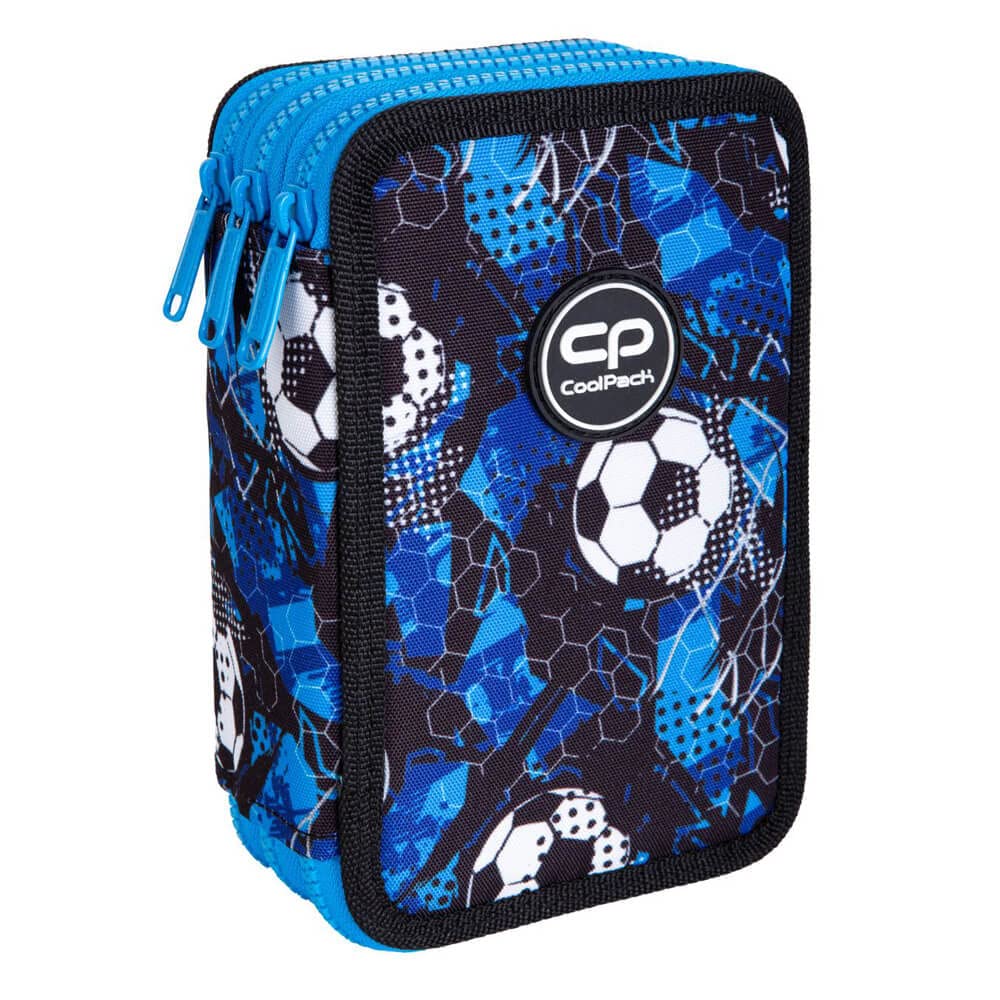 COOLPACK Trousse XXL pour garçon - 44 pièces - Avec écusson - Motif : Soccer, Football, coloré, Trousse Garçon