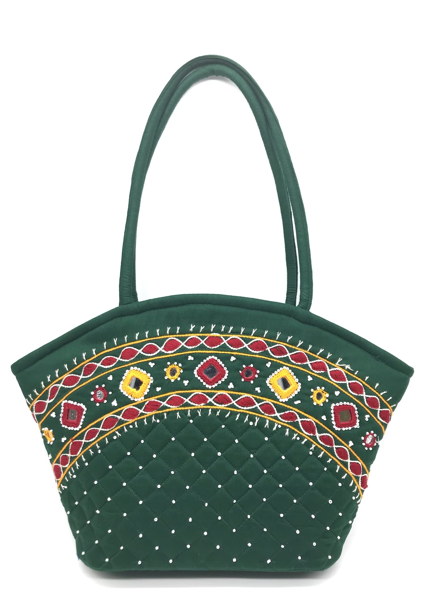 Bags For Women Handmade Hand Bags Cotton Tote Bag Zip Eco Friendly Handbags Shoulder Birthday Gift Sister Wife Mom (Medium Size 9x13x3 inch Embroidery Original Mirrors)-image-26