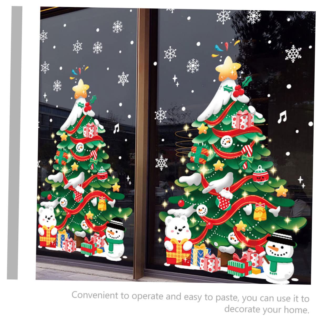 PRETYZOOM 5 Blätter Weihnachtsbaumaufkleber Winterfenster Aufkleber für die Weihnachtsvitrine weihnachts wanddeko weihnachtswanddeko schmücken Cartoon-Wandaufkleber Wandtattoo