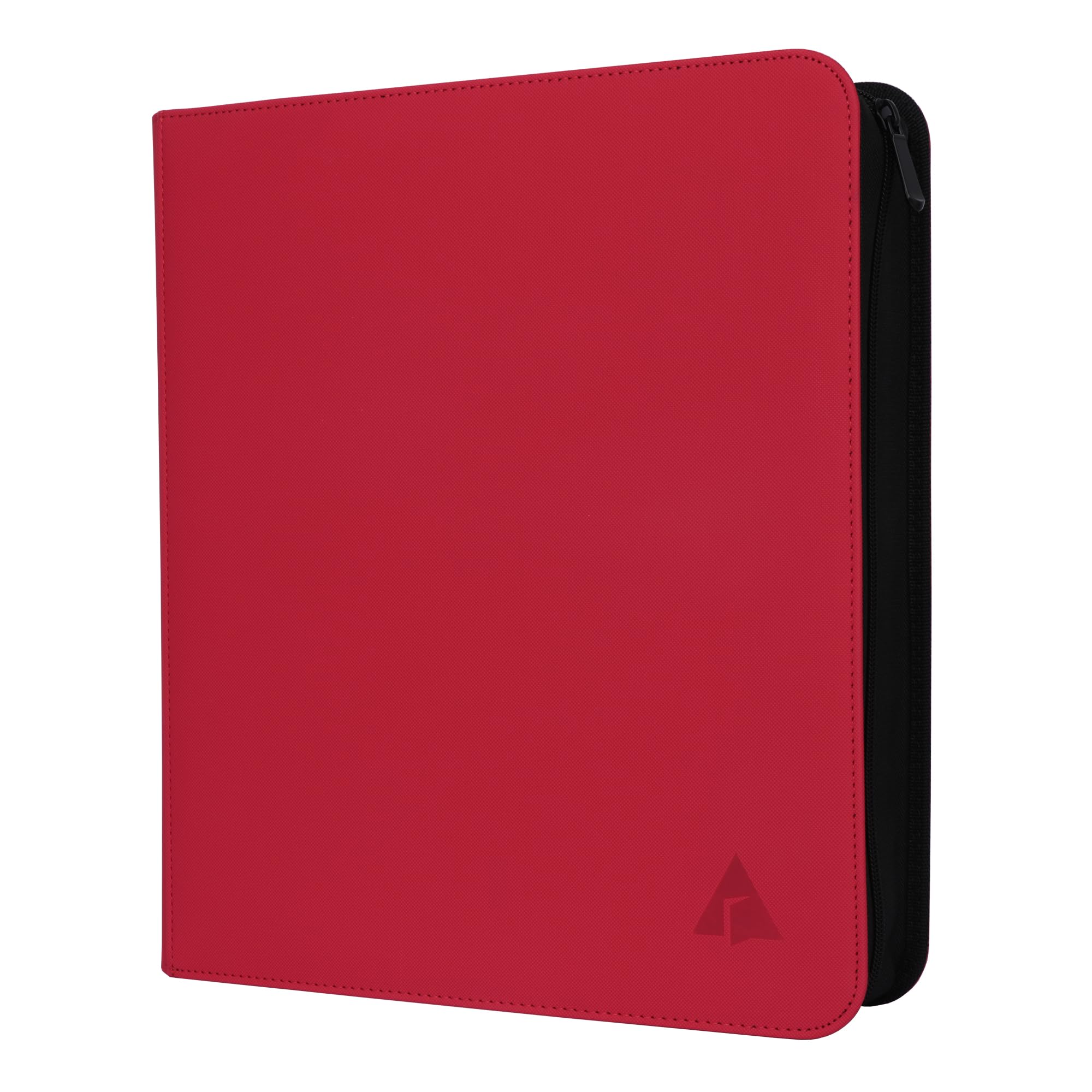 Rayvol Trading Card Binder, 9 Pocket Fit 1404 Cards - Metal D-Ring Card Holder with 78 Double-Sided Clear Pages, Top-Loading Collectors Album -Red