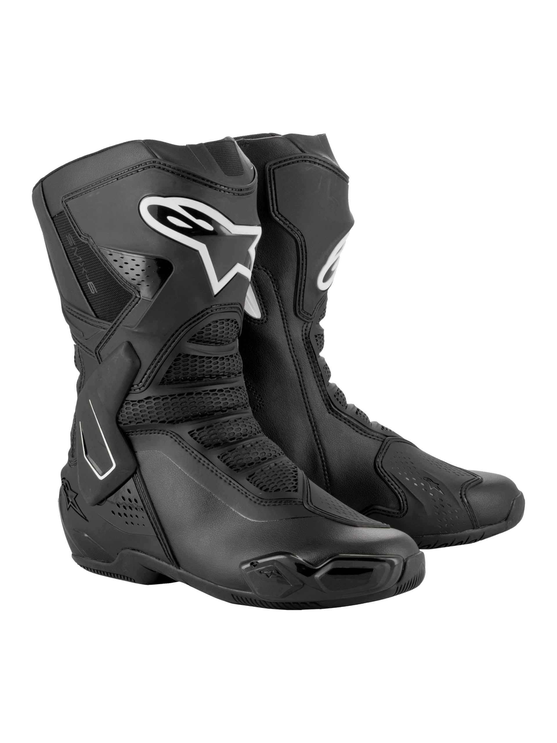 Alpinestars Stella SMX-6 V3 Motorcycle Boots, High-Speed Protection & Comfort - CE Certified, Replaceable Toe Sliders, Enhanced Ankle Protection, Breathable & Lightweight Design - 42, Black/White