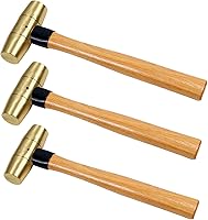 Vista 9 de WEDO Martillo de latón de 16 onzas, martillo de mazo de latón macizo con mango de madera, cabeza de doble cara, longitud de 12 pulgadas (11.811 in)