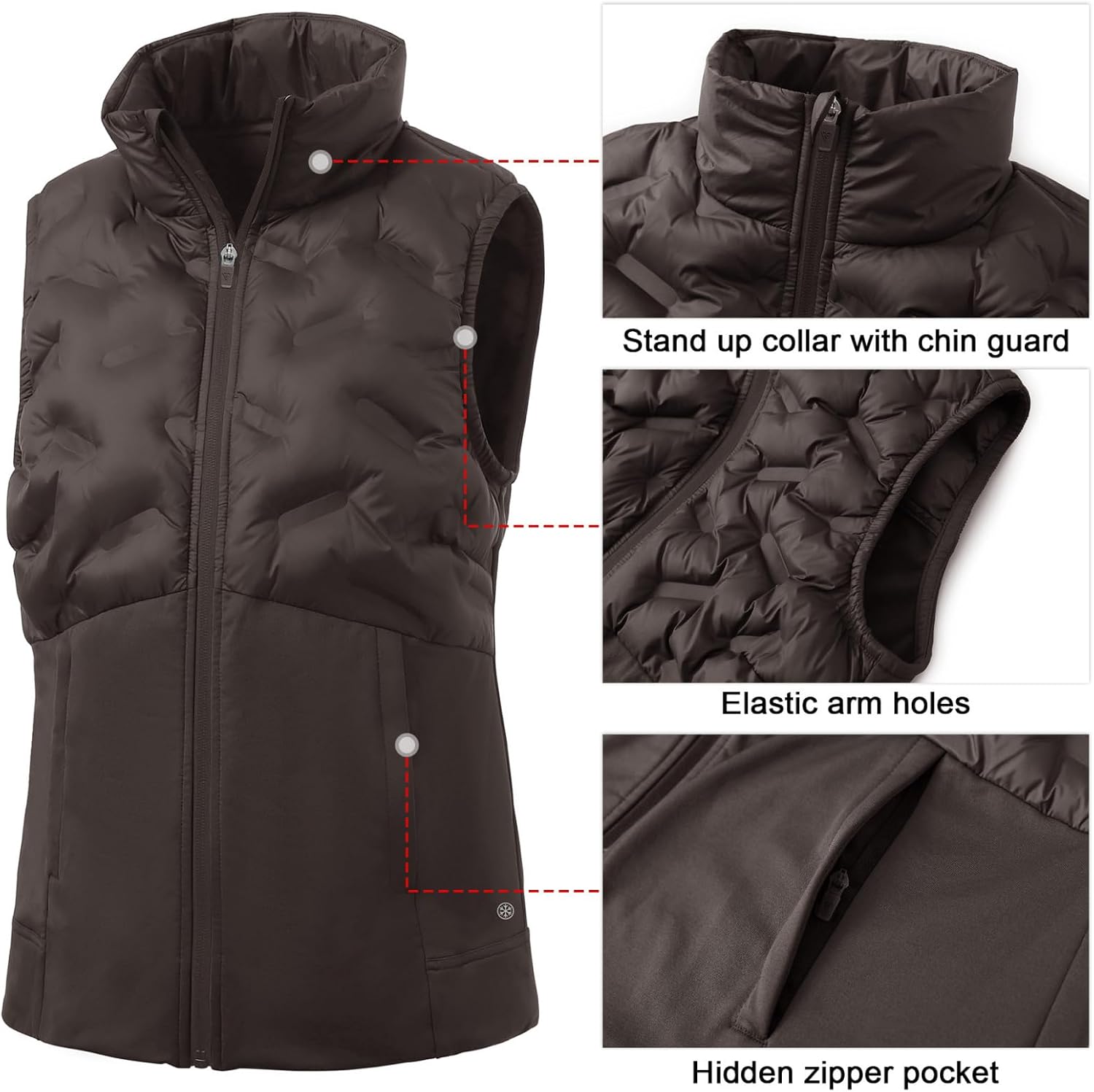 M MAELREG Golf Vest for Women Lightweight Slim Fit Outerwear Puffer Vest Windproof Sleeveless Warm Winter jacket - Image 5