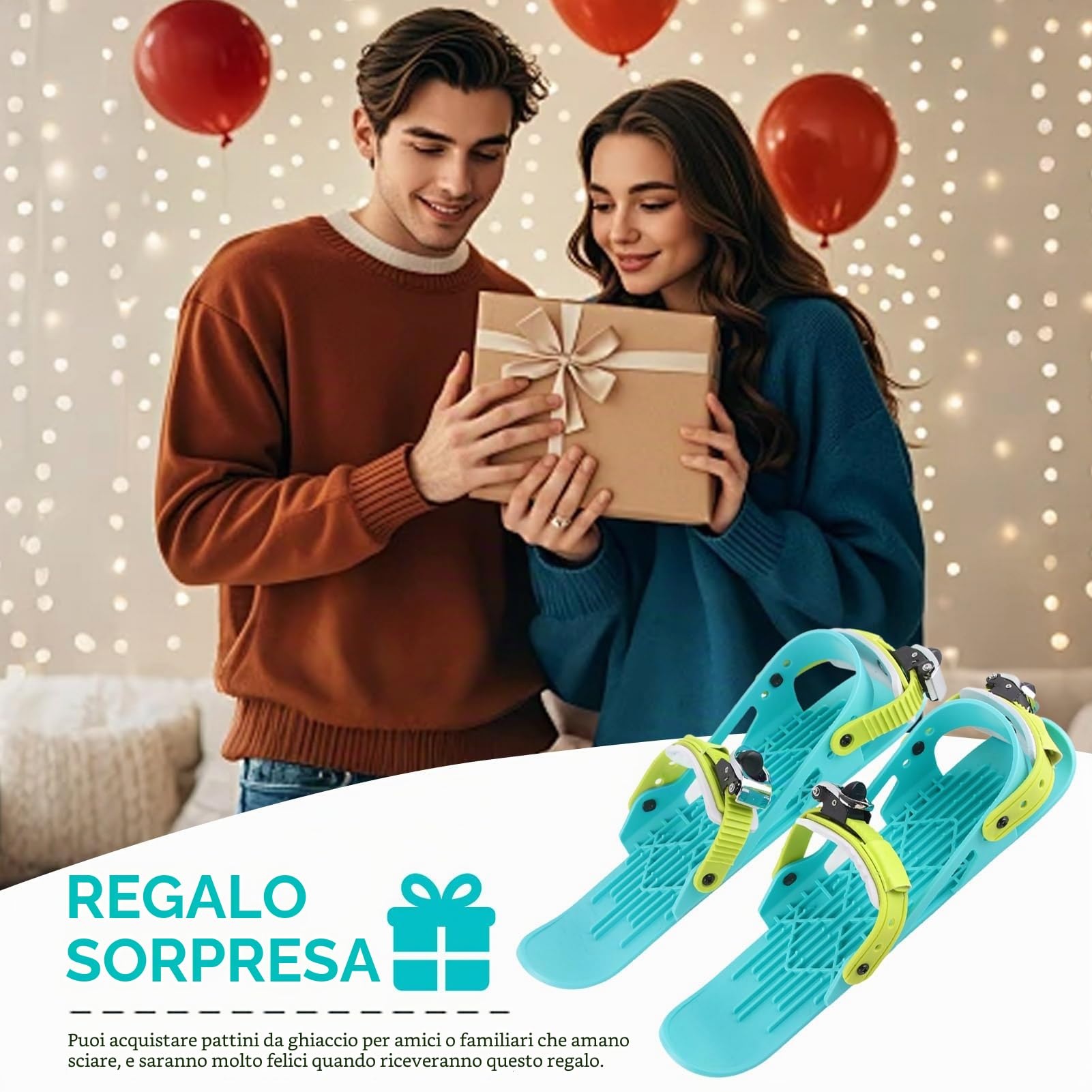 Mini Pattini Da Sci, 15,16x4,65in Mini Scarponi Da Sci Tavole Da Sci Regolabili Attaccabili Agli Scarponi Da Sci Pattini Da Neve Snowblade Tavole Da Sci per Piste Da Discesa Sport Invernali(Colorato)
