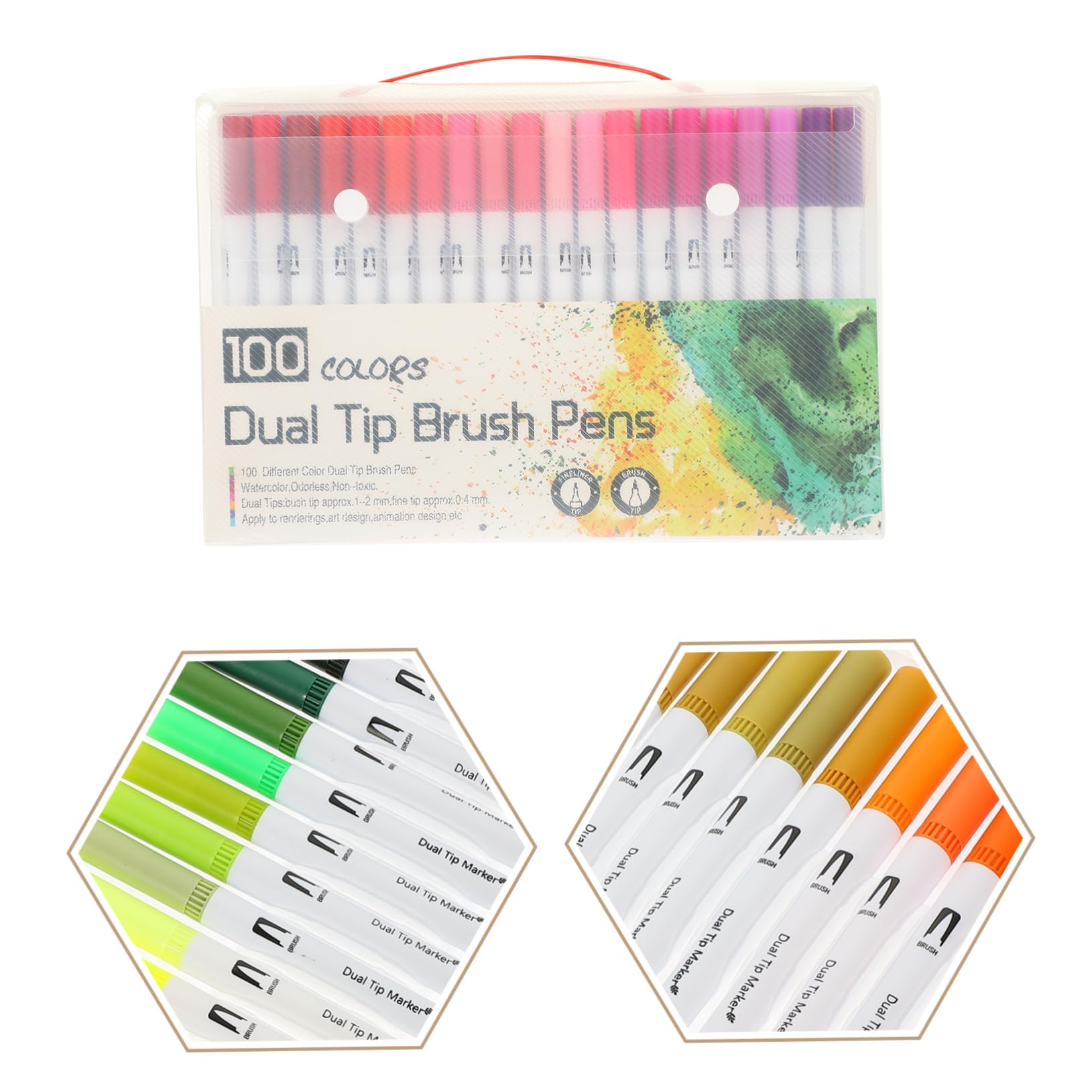100pièces Marqueurs Pinceaux à Double Pointe pour Adultes Feutres De Coloration pour DIY Art Et Écriture Ensemble De Stylos Pinceaux pour Projets Créatifs