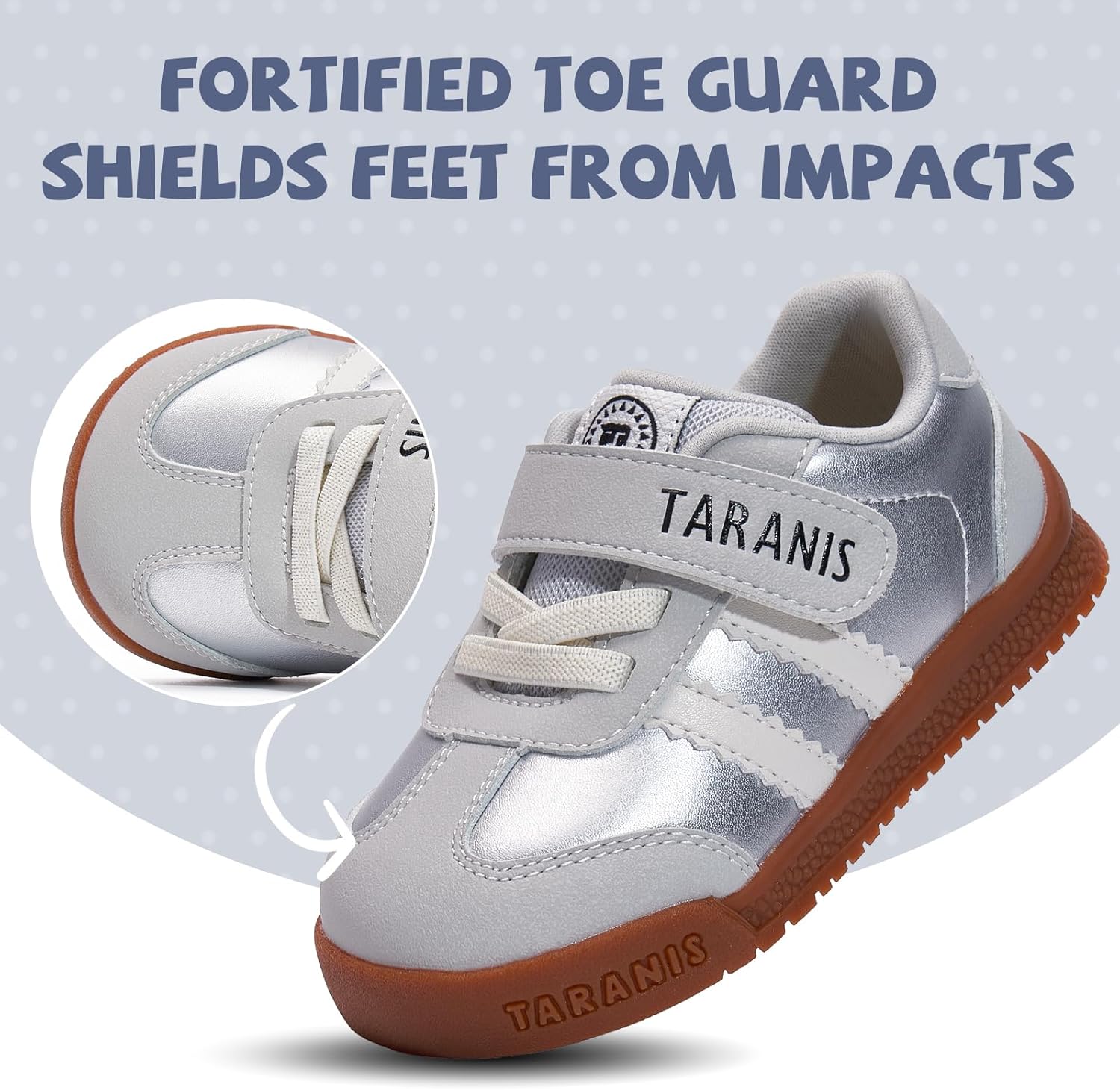 TARANIS Baby Shoes Toddler Sneakers - Wide Toe Box First Walker Shoes for Boys Girls, Easy Hook and Loop - Image 3