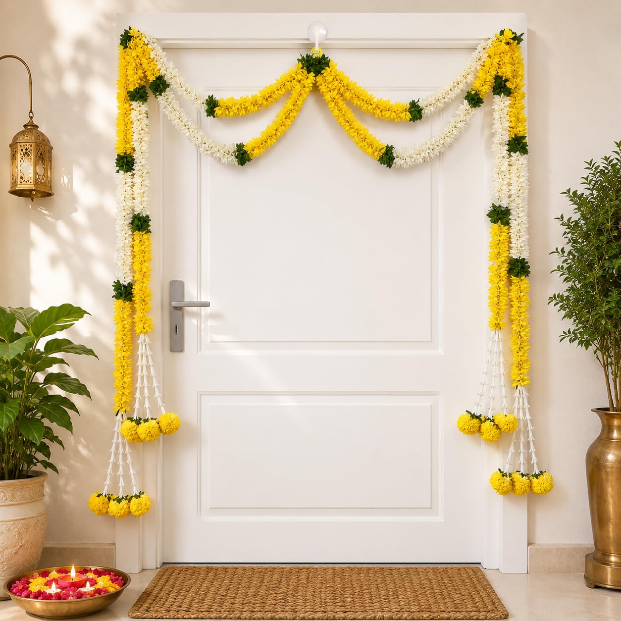 Gold Lotus Toran - Traditional Indian Door Decor -10